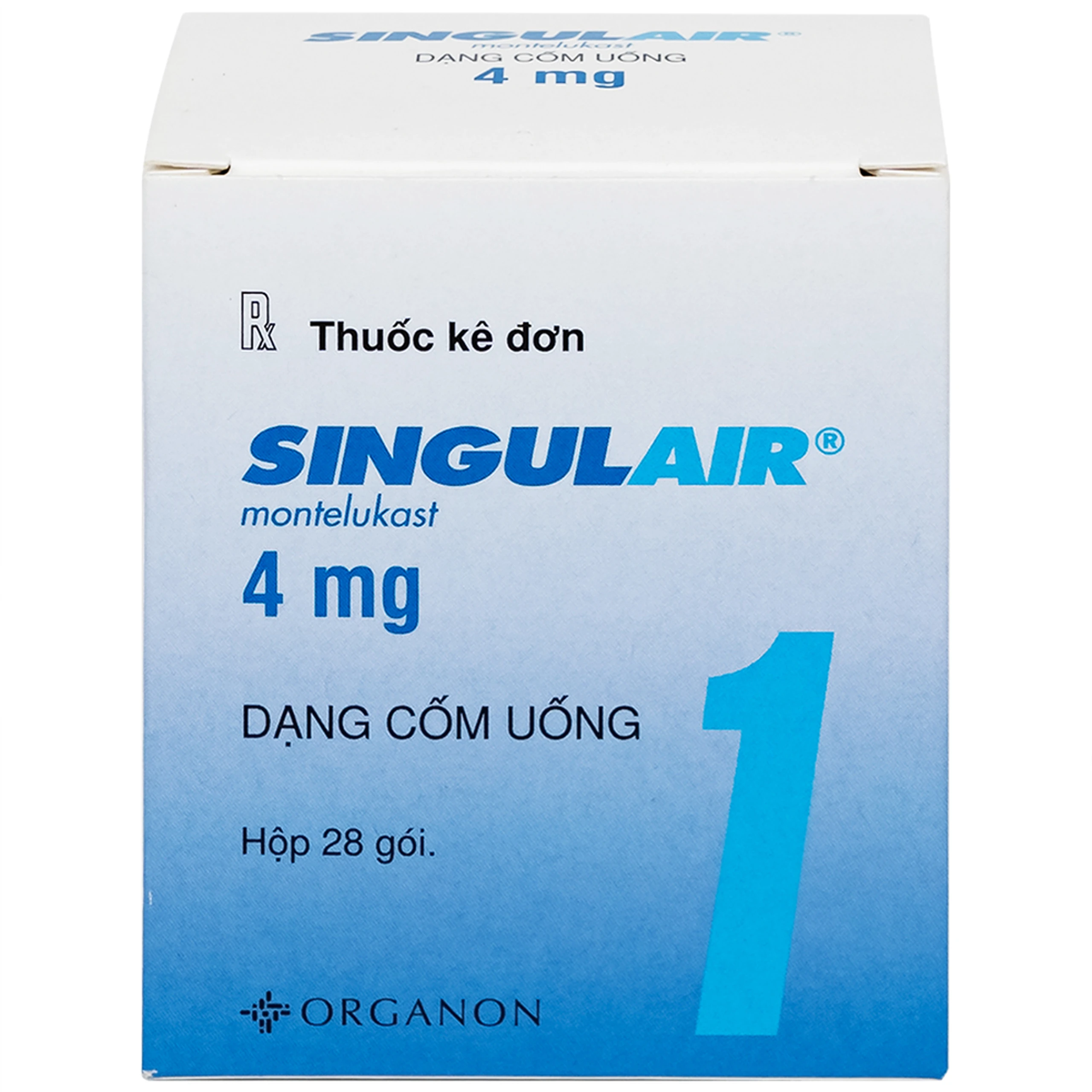 Thuốc Singulair 4mg Organon phòng và điều trị hen phế quản mạn tính (28 gói)