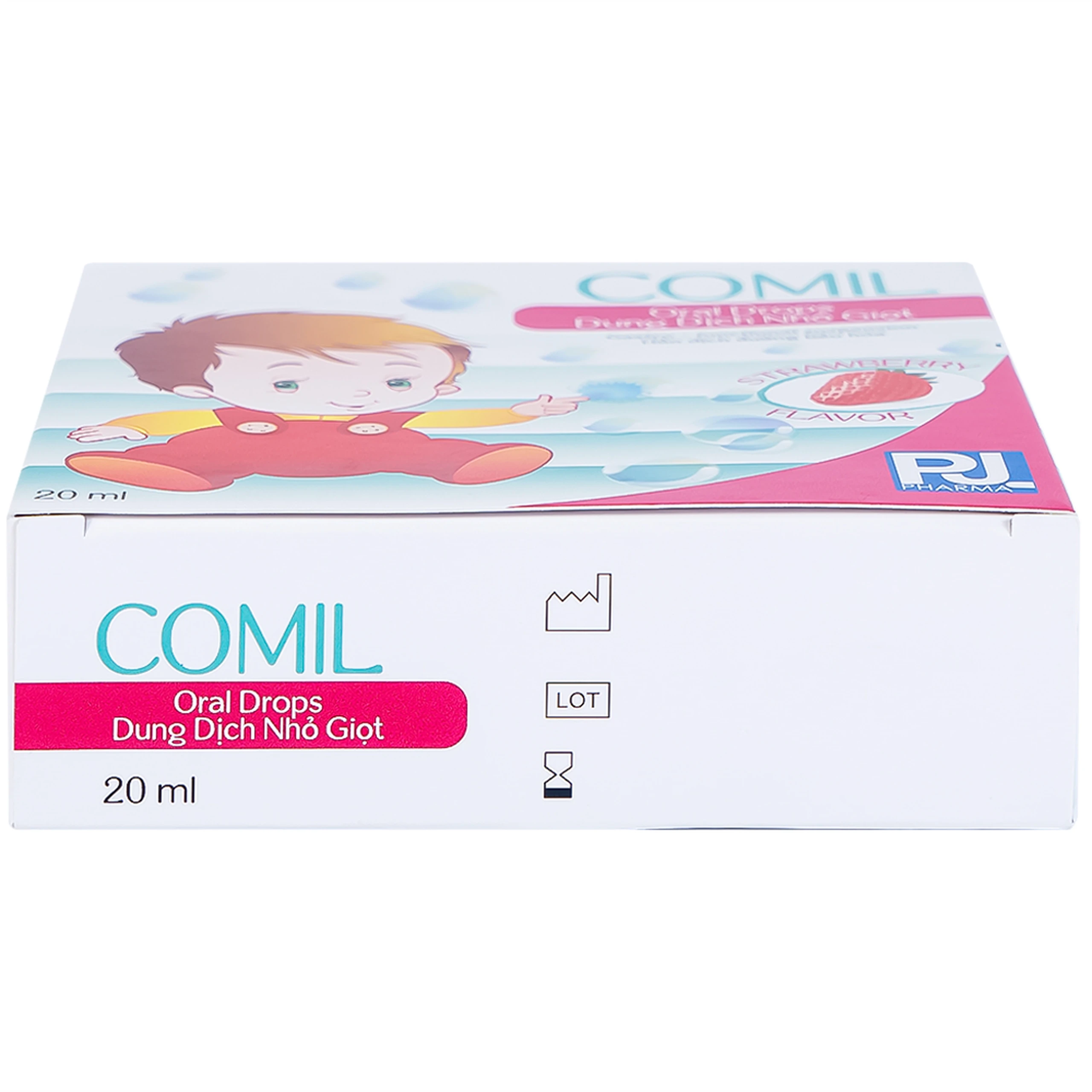 Men tiêu hóa Comil hương dâu 20ml giúp giảm rối loạn tiêu hóa, nôn trớ ở trẻ, dùng được cho trẻ sơ sinh