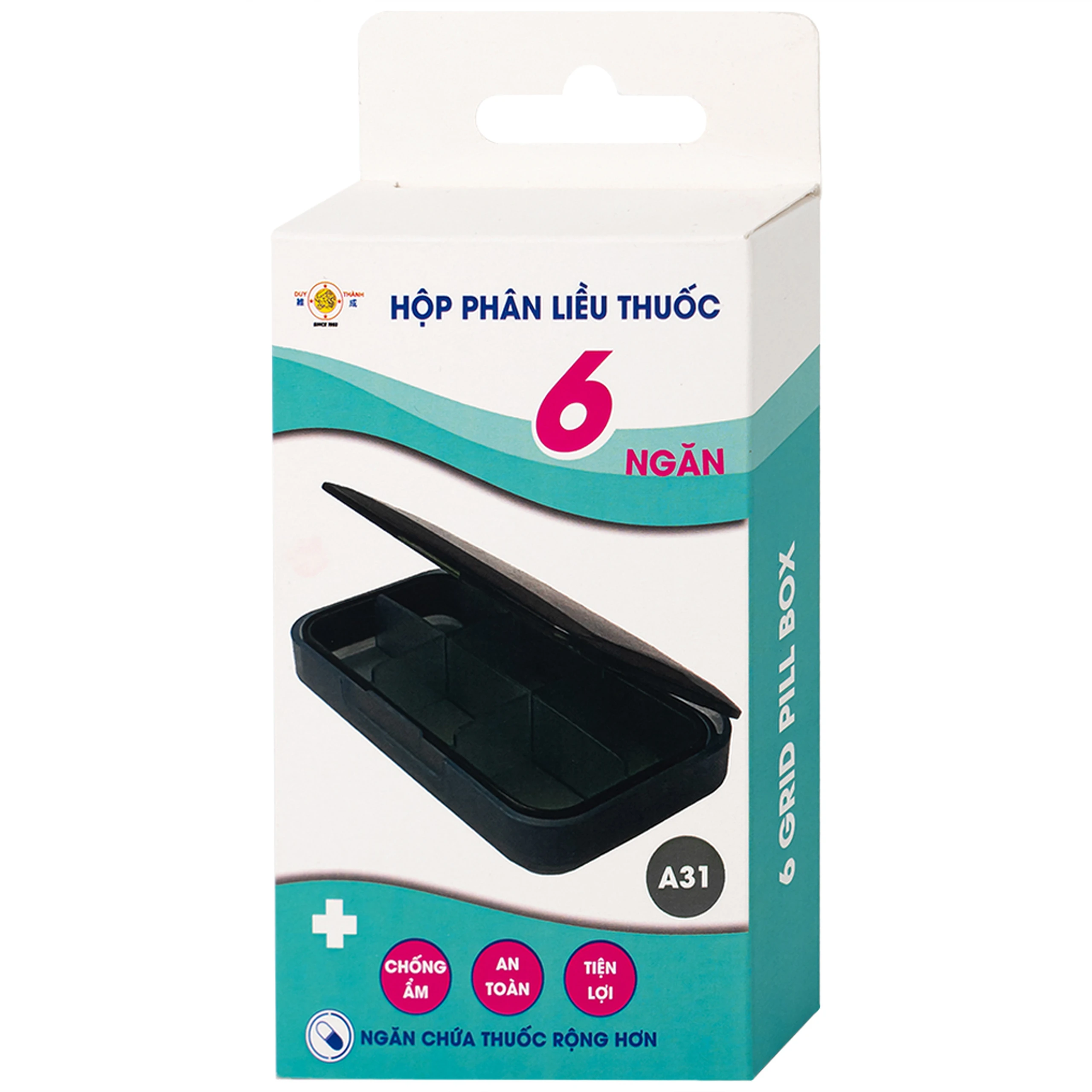 Hộp phân liều thuốc 6 ngăn A31 Duy Thành (màu xanh)