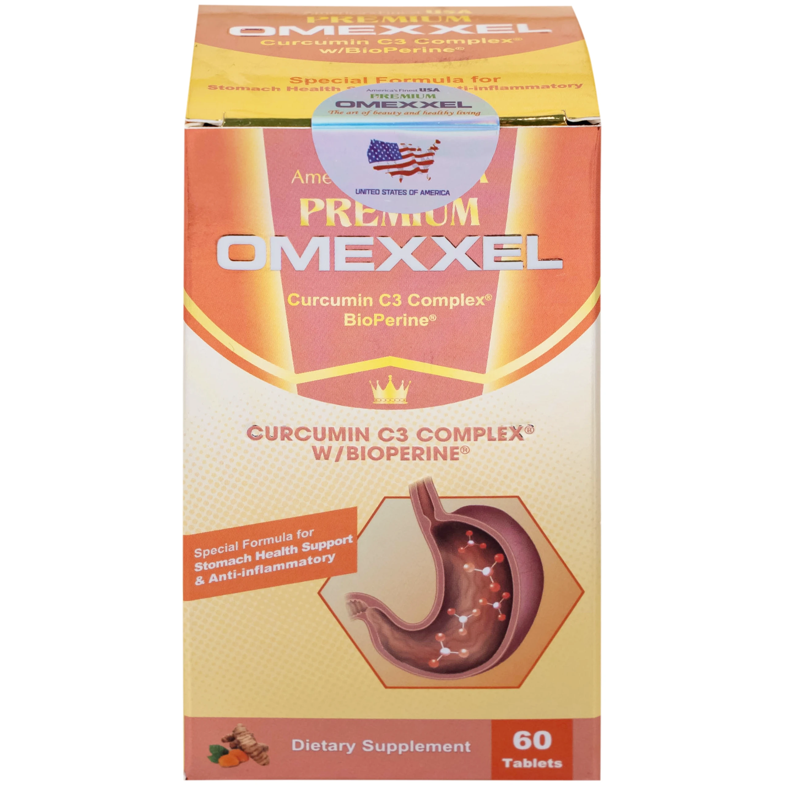 Viên uống hỗ trợ cải thiện tiêu hóa Premium Omexxel Curcumin C3 Complex W/Bioperine (60 viên)