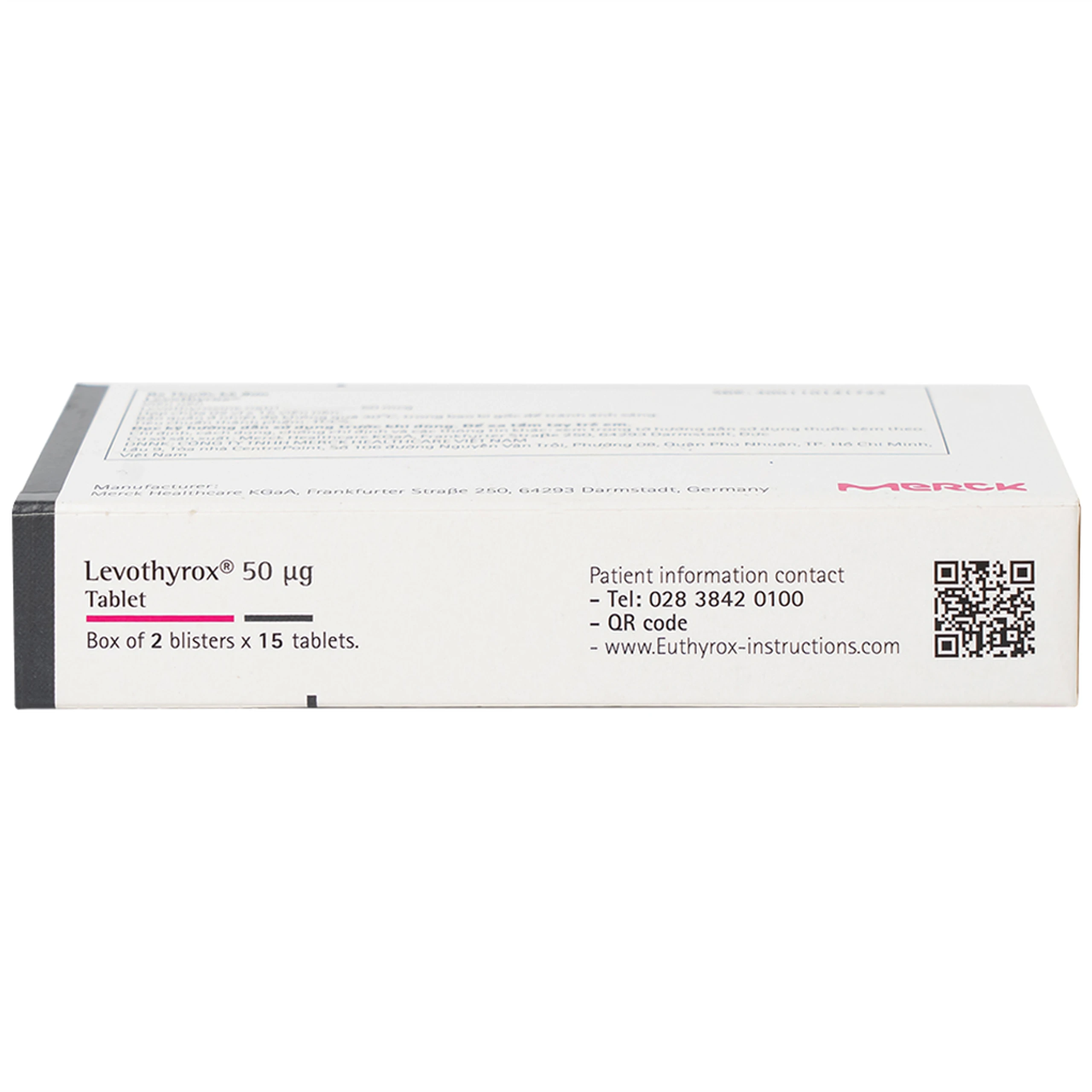 Thuốc Levothyrox 50µg Merck điều trị bướu giáp, suy giáp, ung thư giáp (2 vỉ x 15 viên)