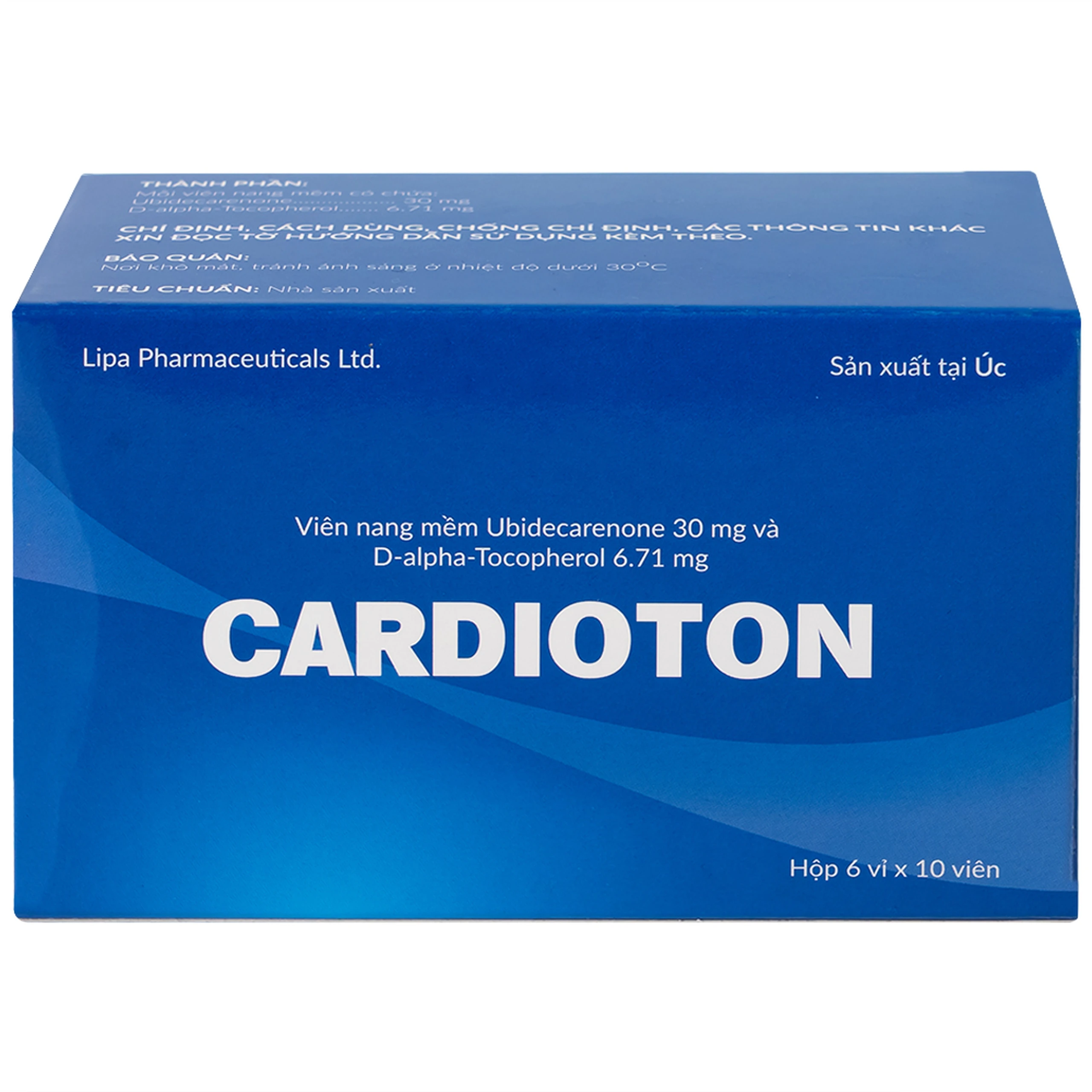 Thuốc Cardioton Lipa Pharma điều trị suy tim, tăng huyết áp, bổ sung năng lượng (6 vỉ x 10 viên) 
