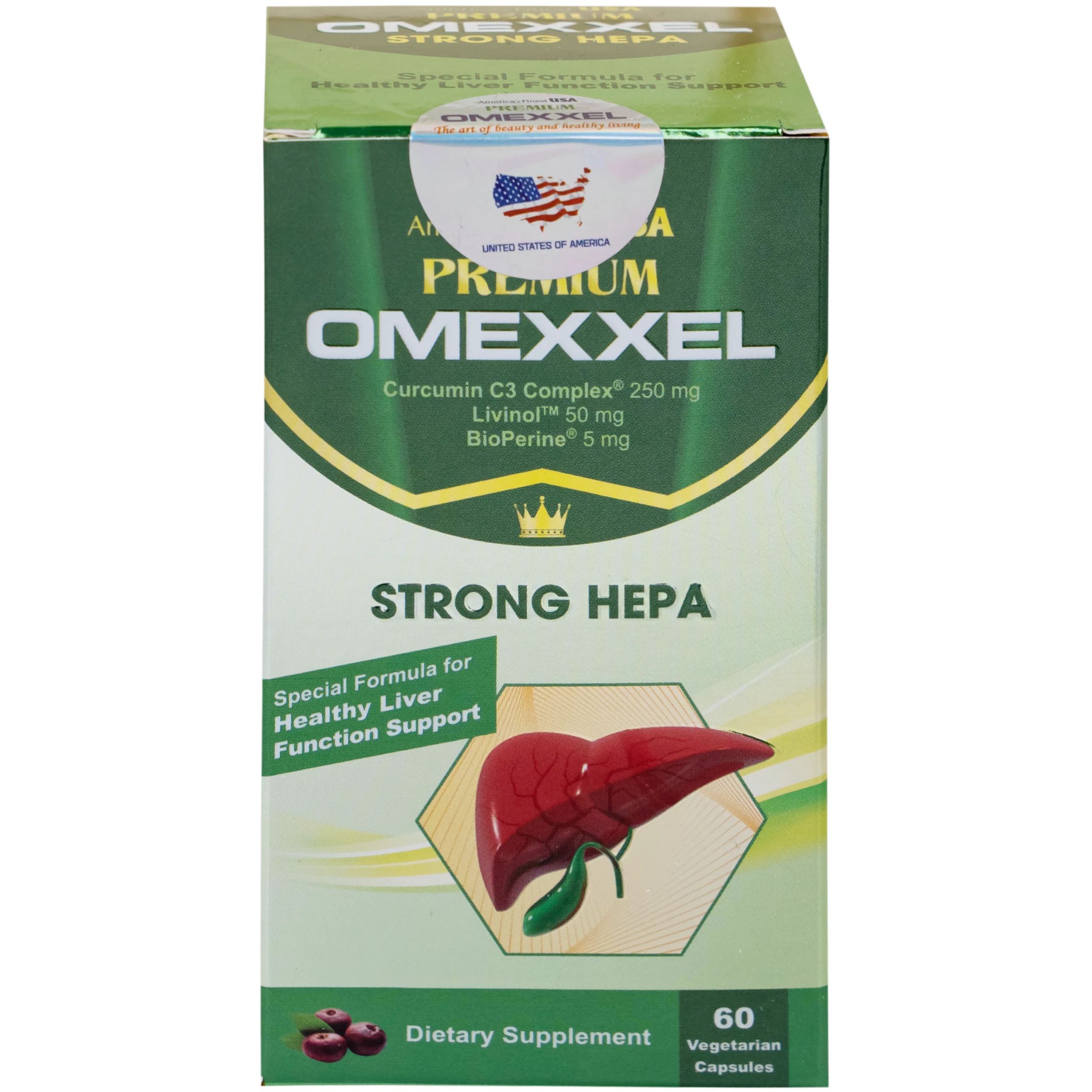 Viên uống hỗ trợ bảo vệ gan khỏe mạnh Premium Omexxel Strong Hepa (60 viên)