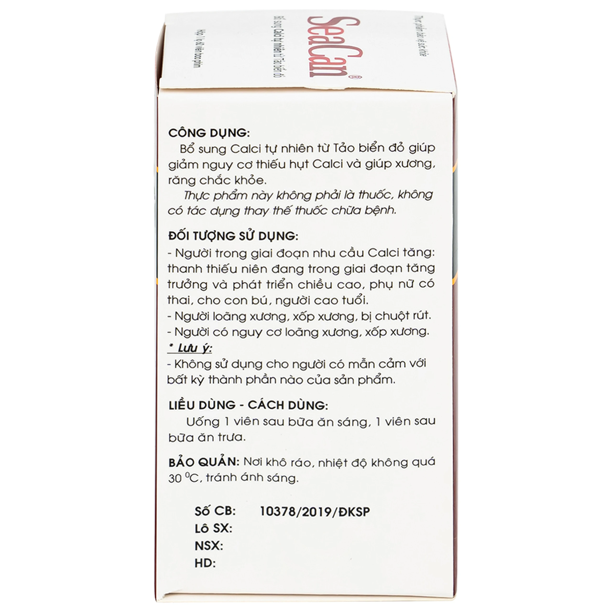 Viên bổ sung Canxi Seacan Traphaco (60 viên)