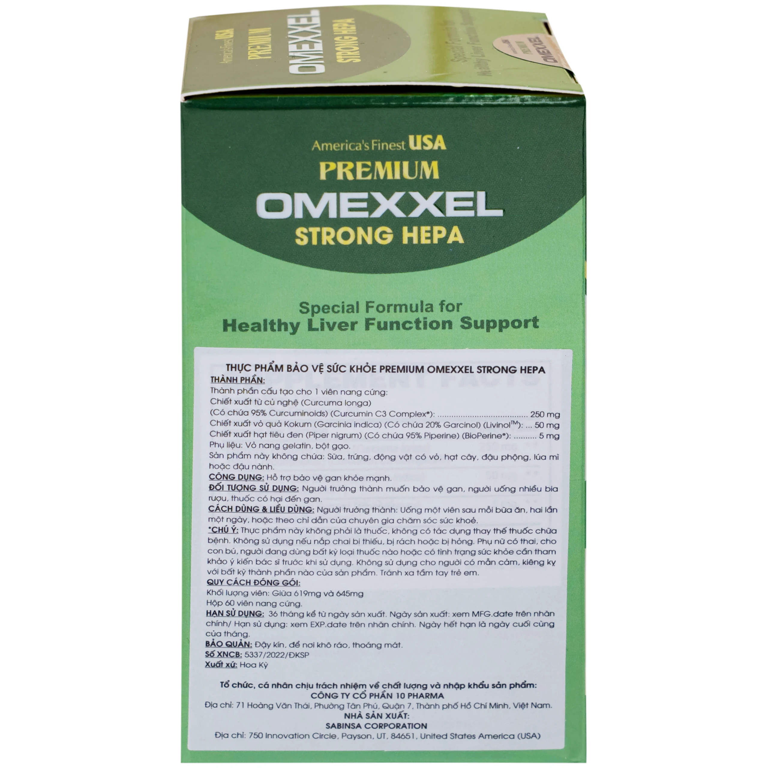 Viên uống hỗ trợ bảo vệ gan khỏe mạnh Premium Omexxel Strong Hepa (60 viên)