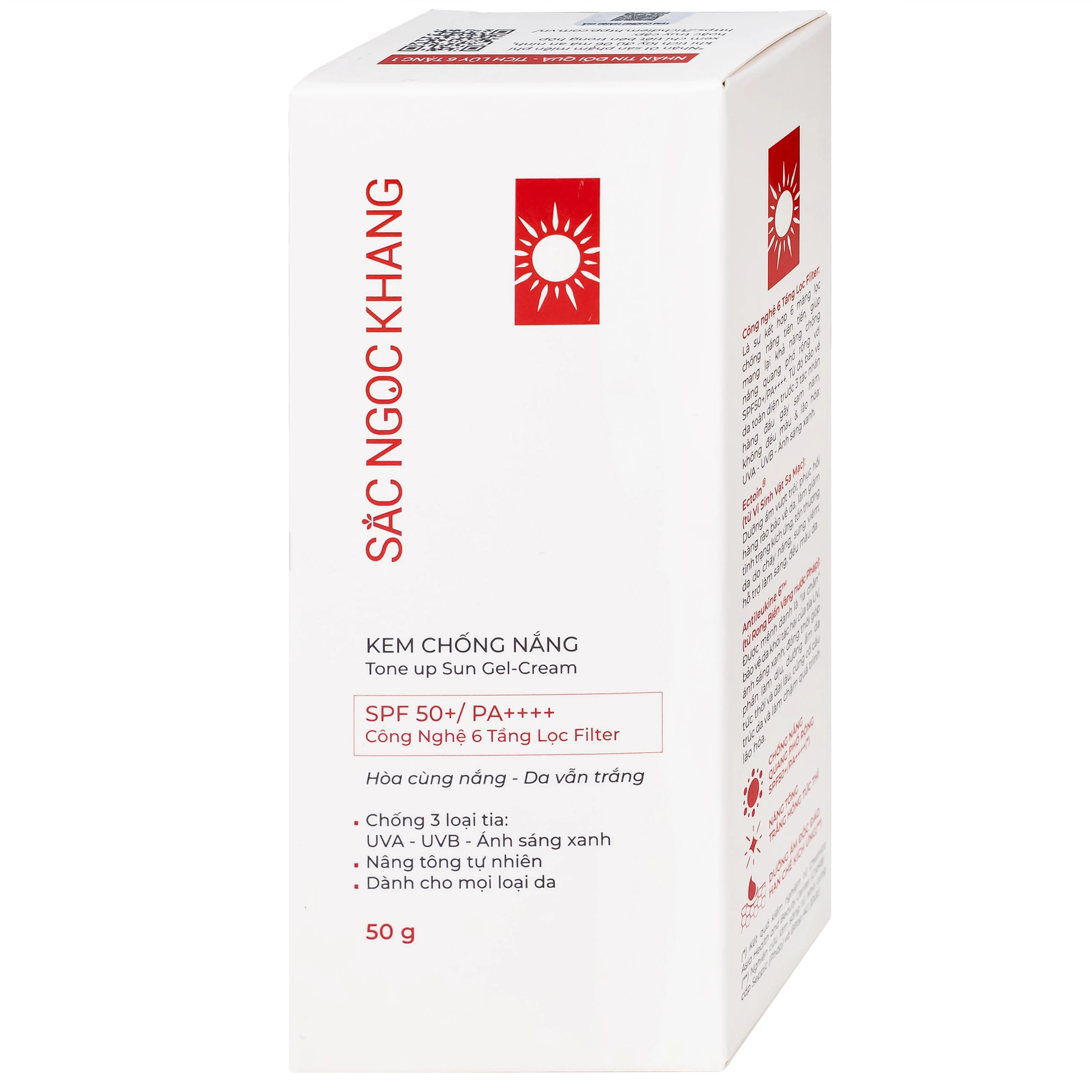 Kem chống nắng nâng tông nhẹ Sắc Ngọc Khang SPF 50+ PA++++ 50g