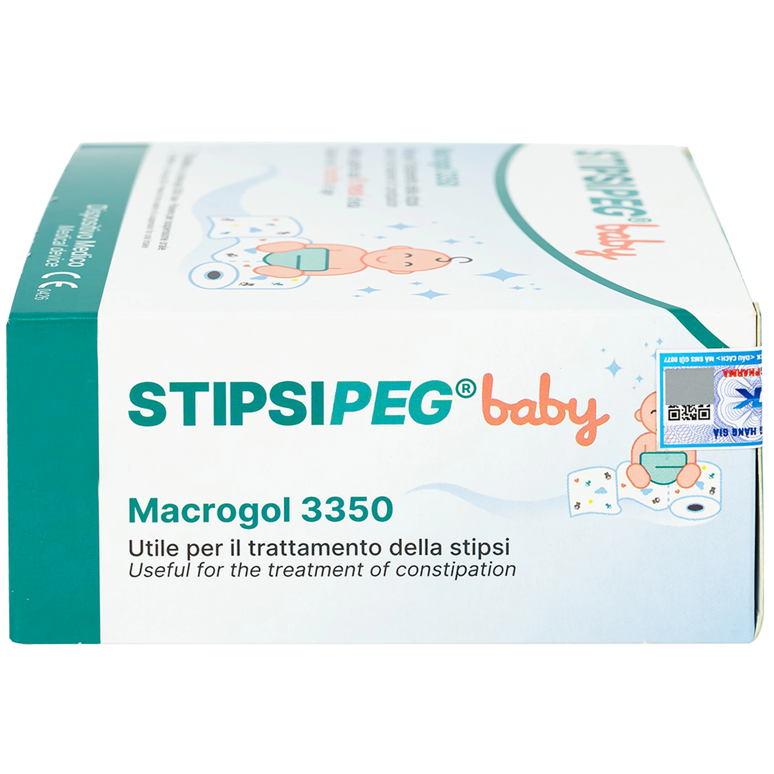 Bột nhuận tràng Stipsipeg Baby Macrogol 3350 (20 gói x 5g) cải thiện tình trạng táo bón cho trẻ từ 6 tháng tuổi