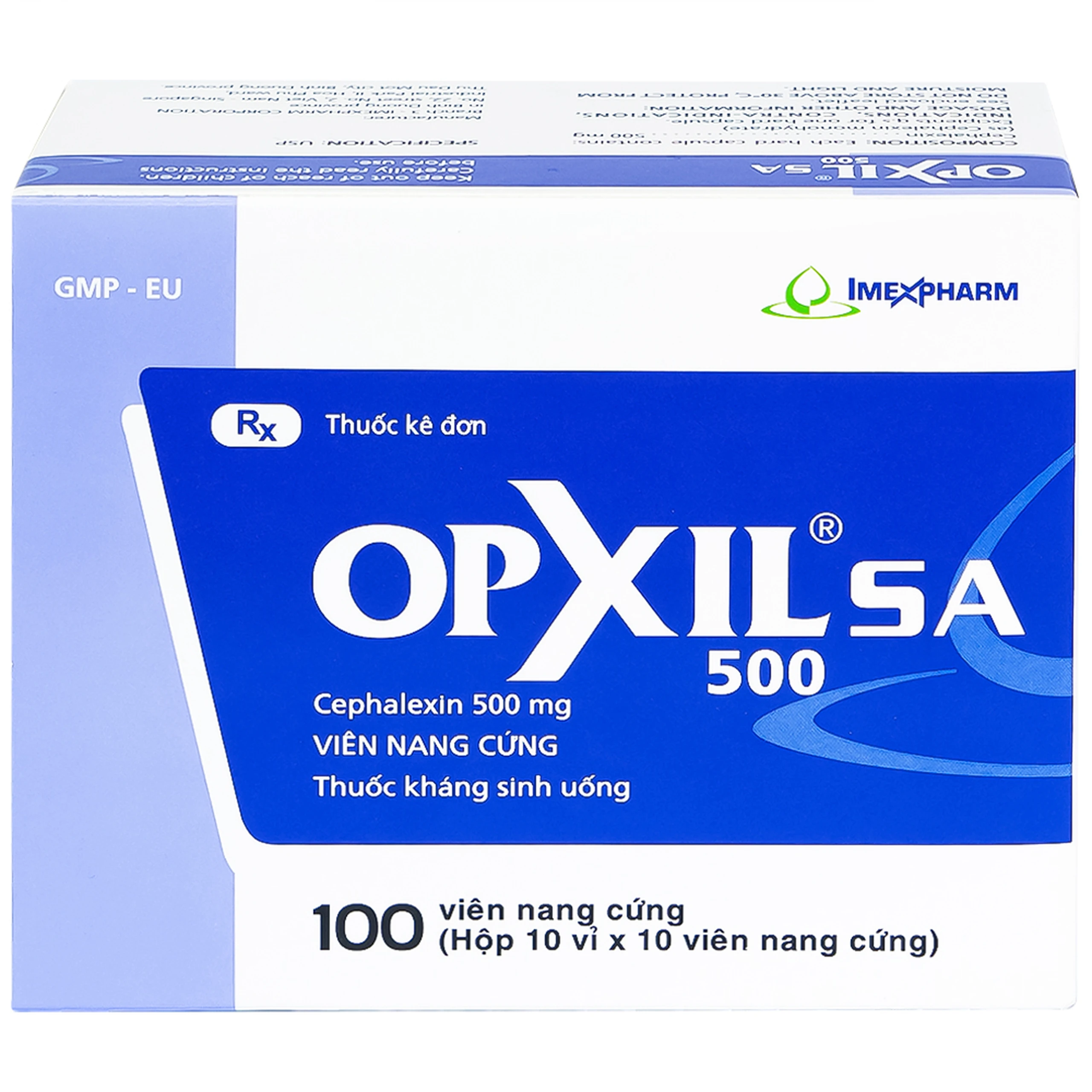 Thuốc OPXIL SA 500 Imexpharm điều trị các nhiễm khuẩn do các vi khuẩn nhạy cảm (10 vỉ x 10 viên)