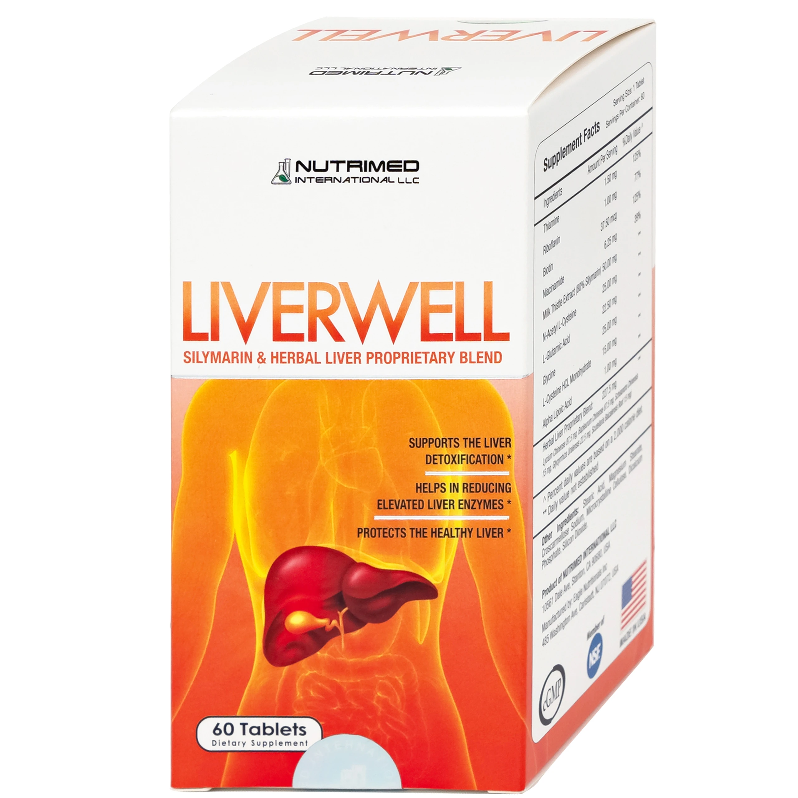 Viên uống giúp giải độc gan, tăng cường chức năng gan, bảo vệ gan Liverwell Nutrimed (60 viên)