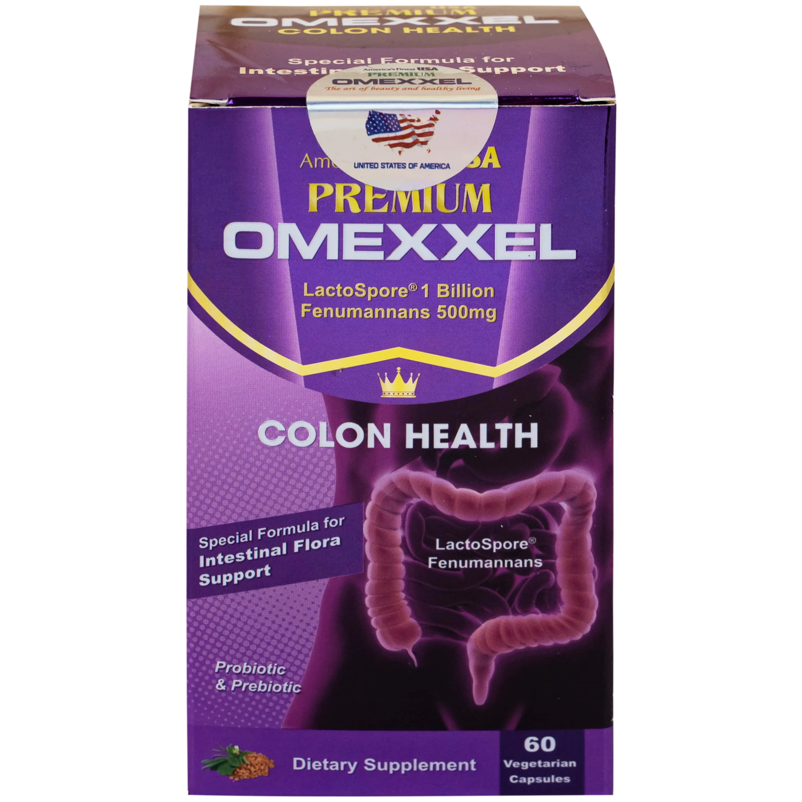 Viên uống bổ sung lợi khuẩn, hỗ trợ giảm rối loạn tiêu hóa Premium Omexxel Colon Health (60 viên)
