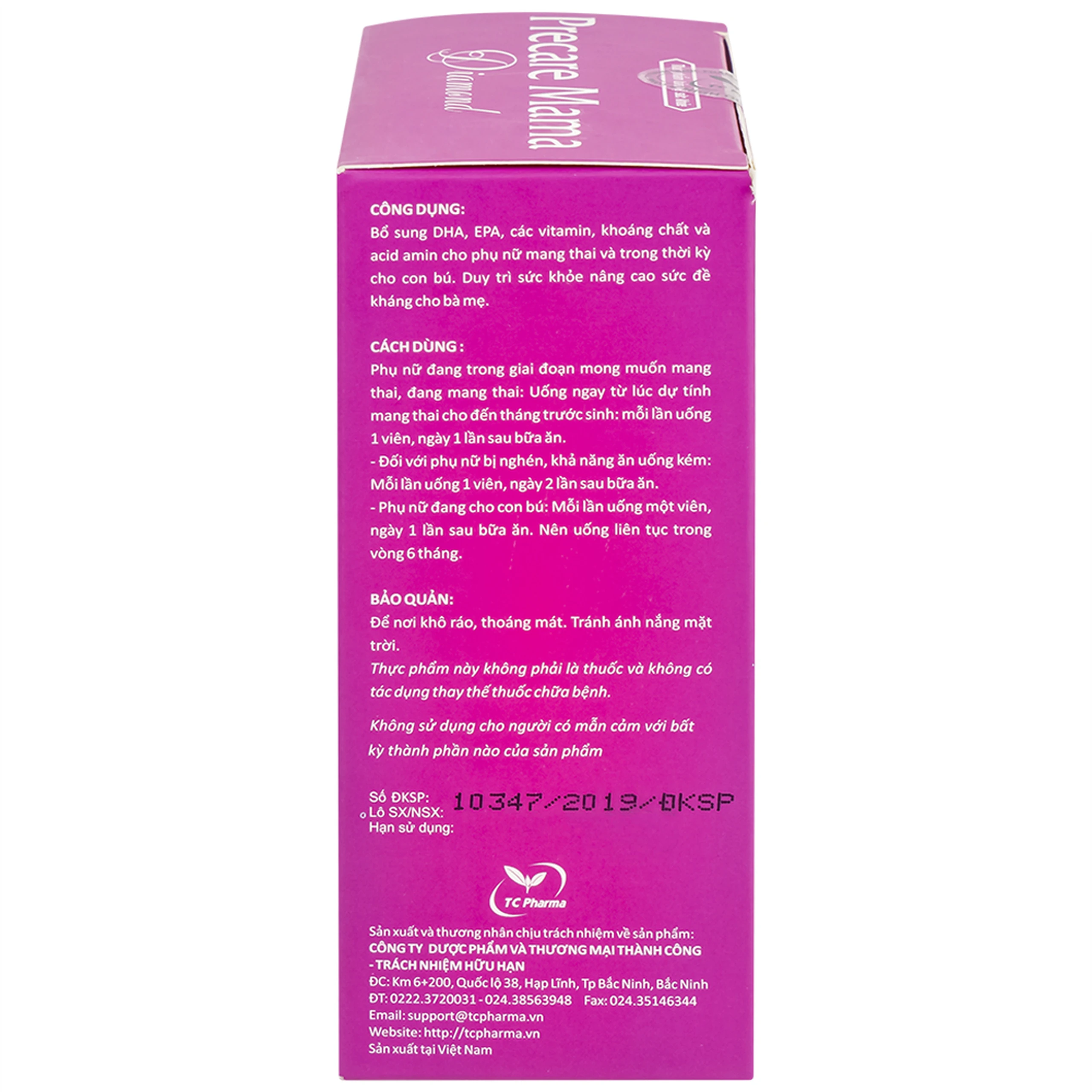 Viên uống Precare Mama Diamond cung cấp các vitamin, khoáng chất cho phụ nữ mang thai (30 viên)