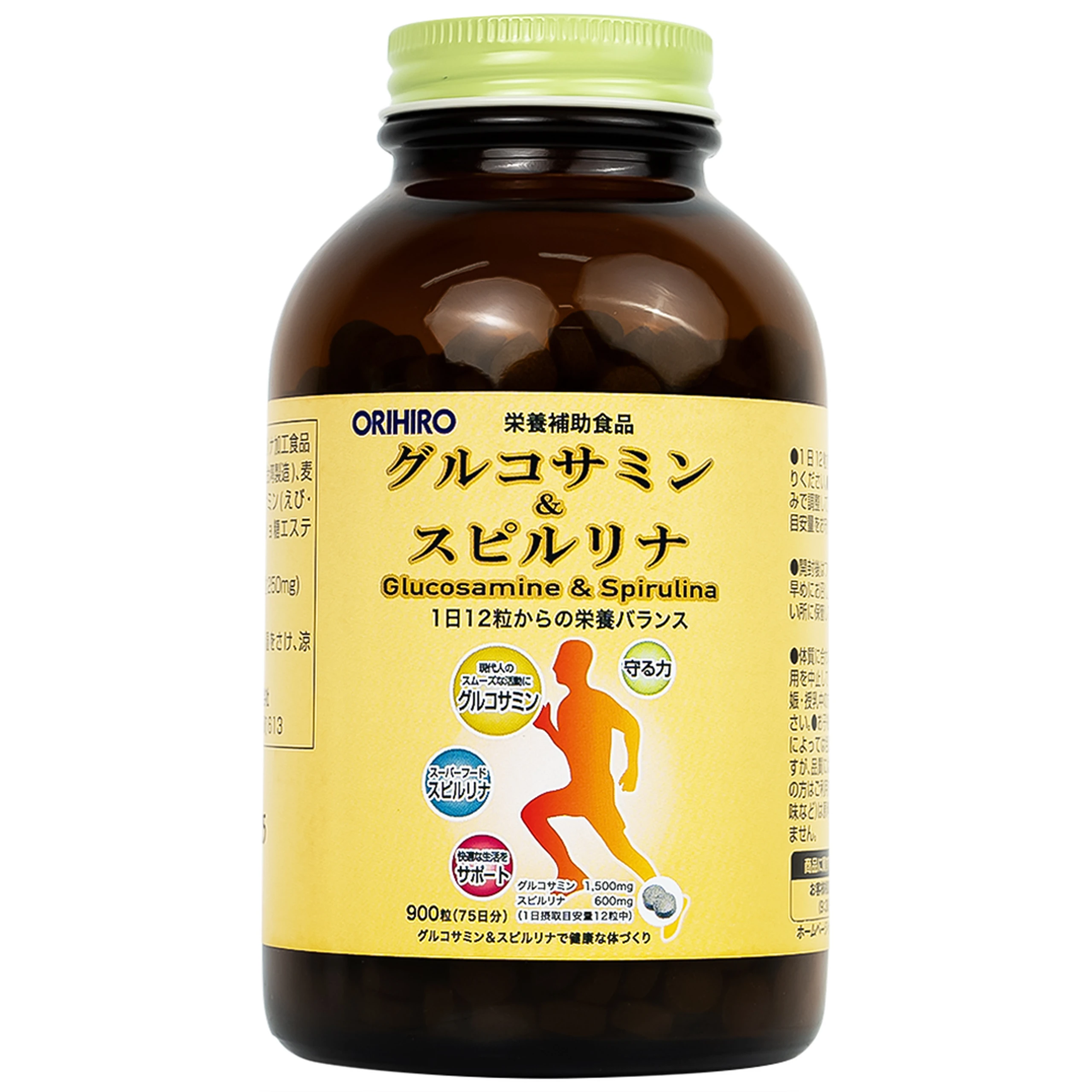 Viên uống tăng tiết dịch khớp giảm thoái hóa khớp Orihiro Glucosamine and Spirulna (900 viên)