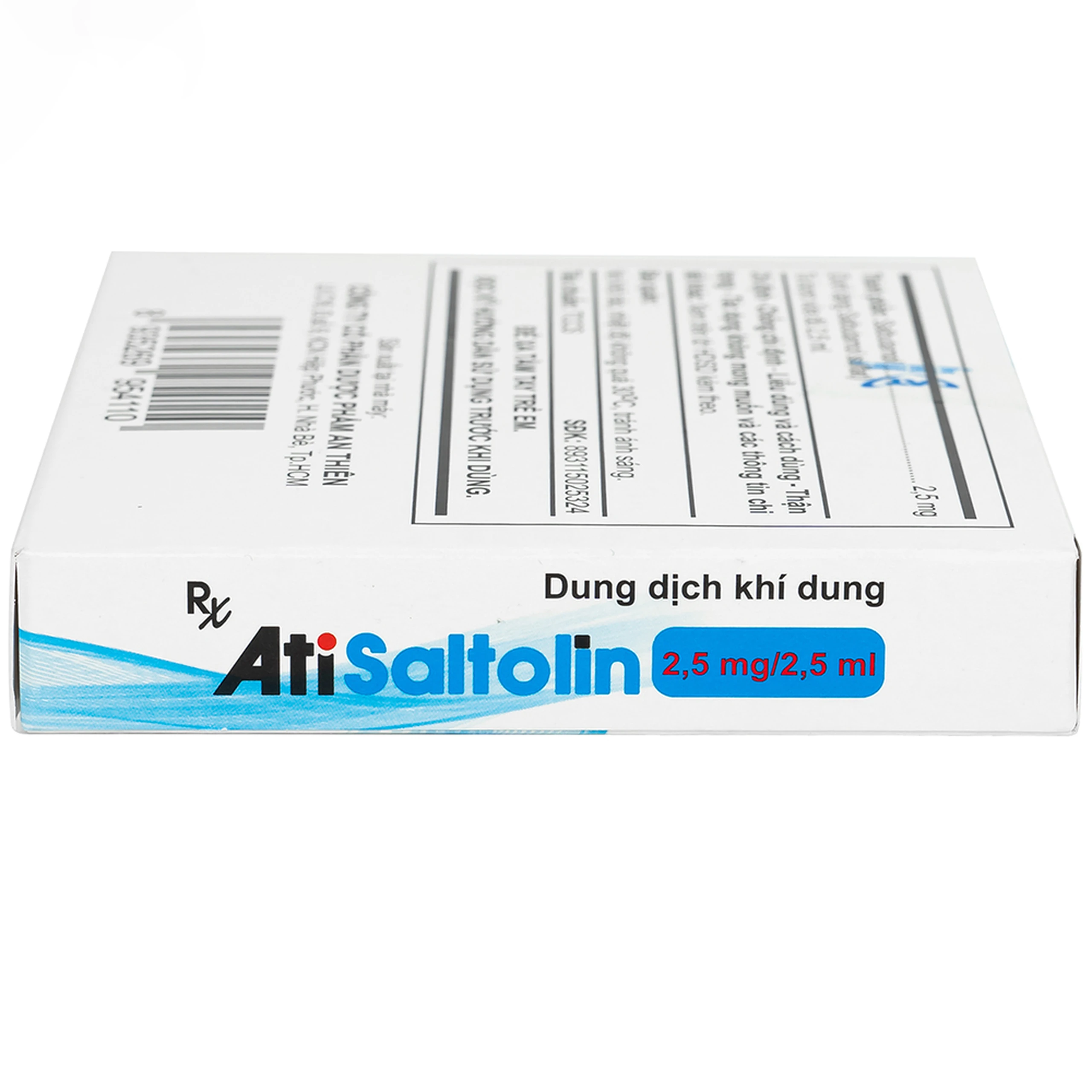 Dung dịch khí dung AtiSaltolin 2,5mg/2,5ml An Thiên điều trị chứng co thắt phế quản (5 ống)