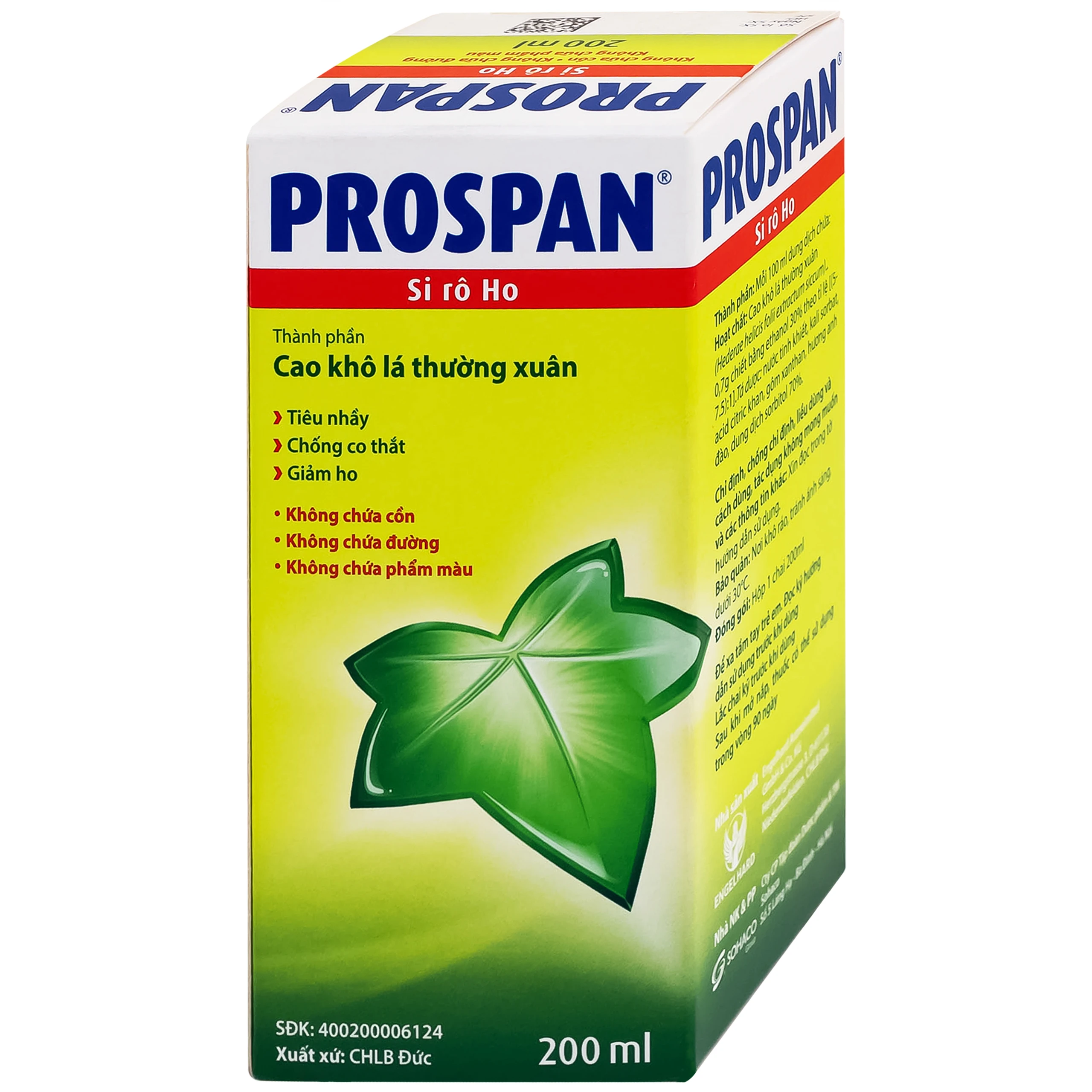 Thuốc Prospan Engelhard điều trị triệu chứng trong các bệnh lý viêm phế quản mạn tính 200ml