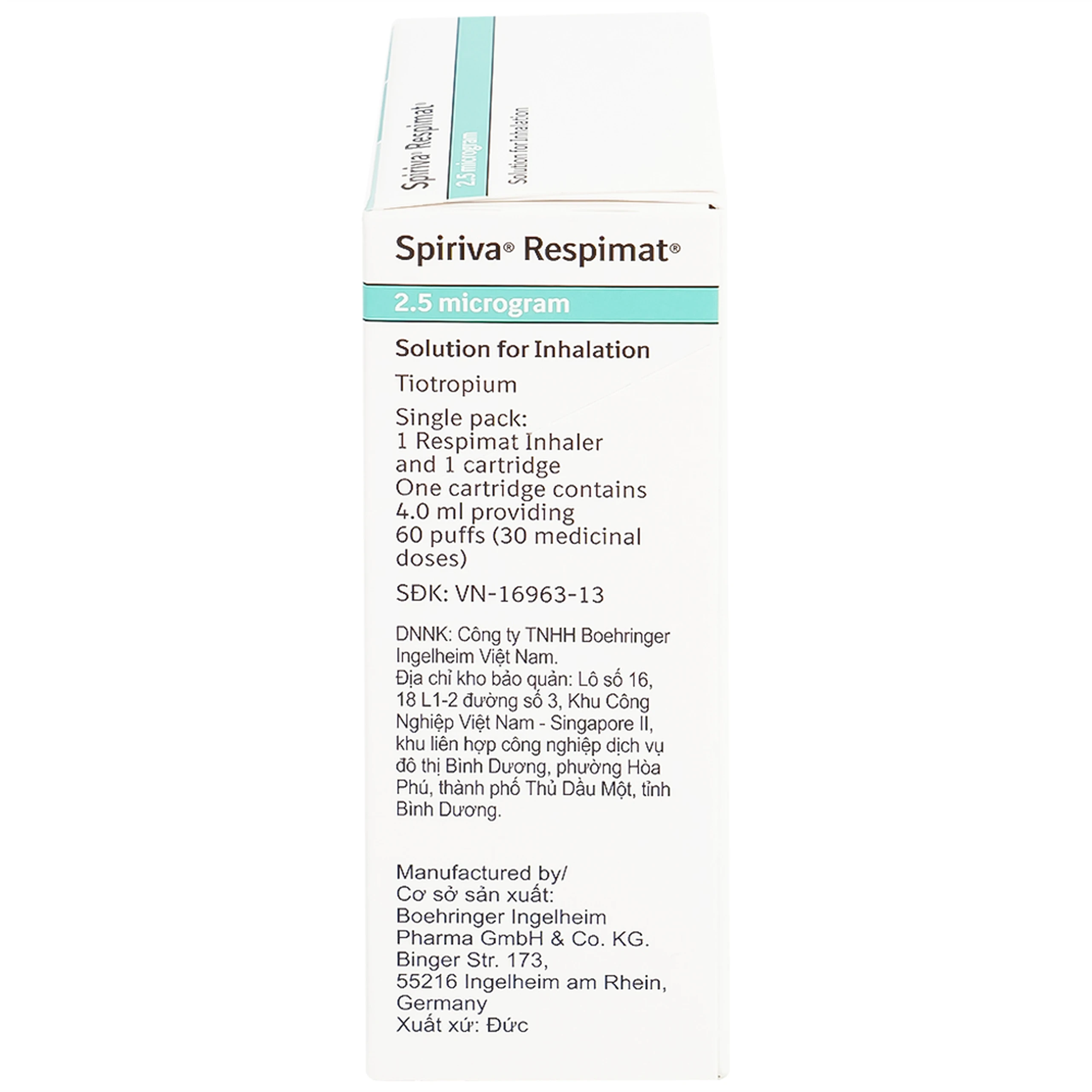 Bình xịt Spiriva Respimat Boehringer điều trị viêm phế quản mạn (30 liều)