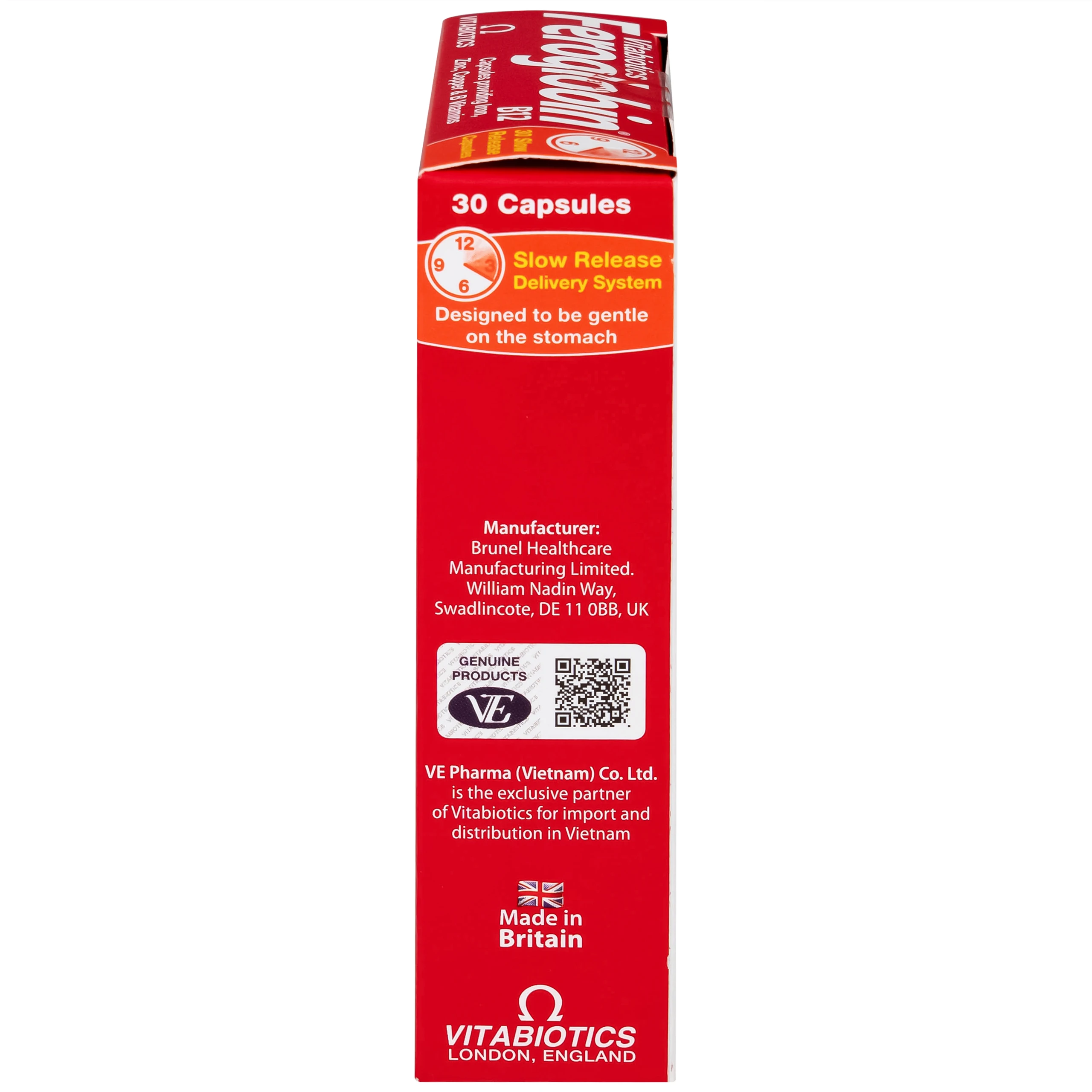 Viên uống hỗ trợ tăng khả năng tạo máu Vitabiotics Feroglobin B12 (30 viên)