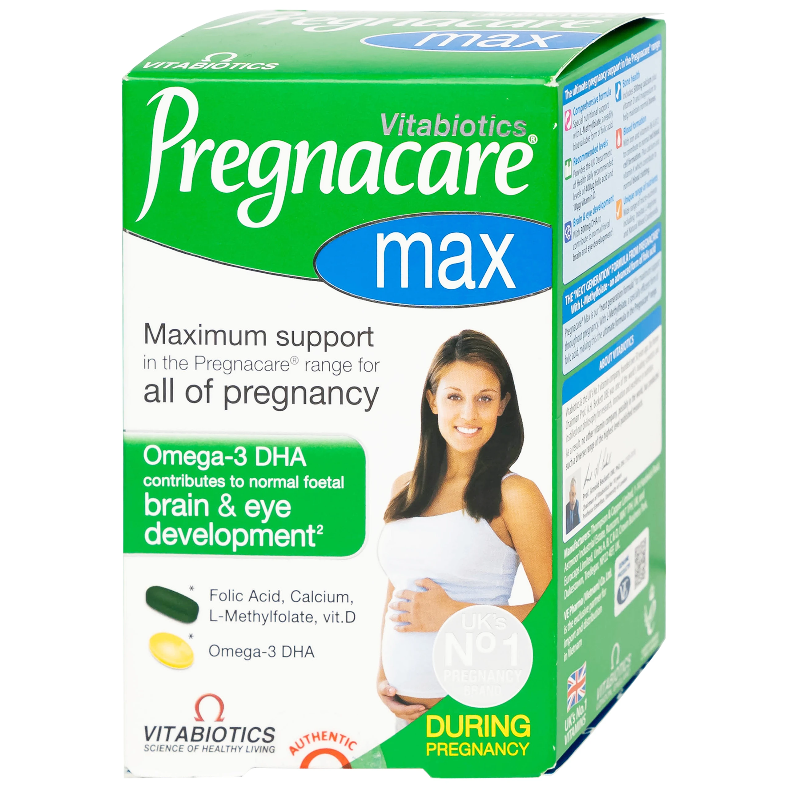 Viên bổ sung vitamin và khoáng chất cho phụ nữ mang thai Pregnacare Max Omega 3 DHA (84 viên)