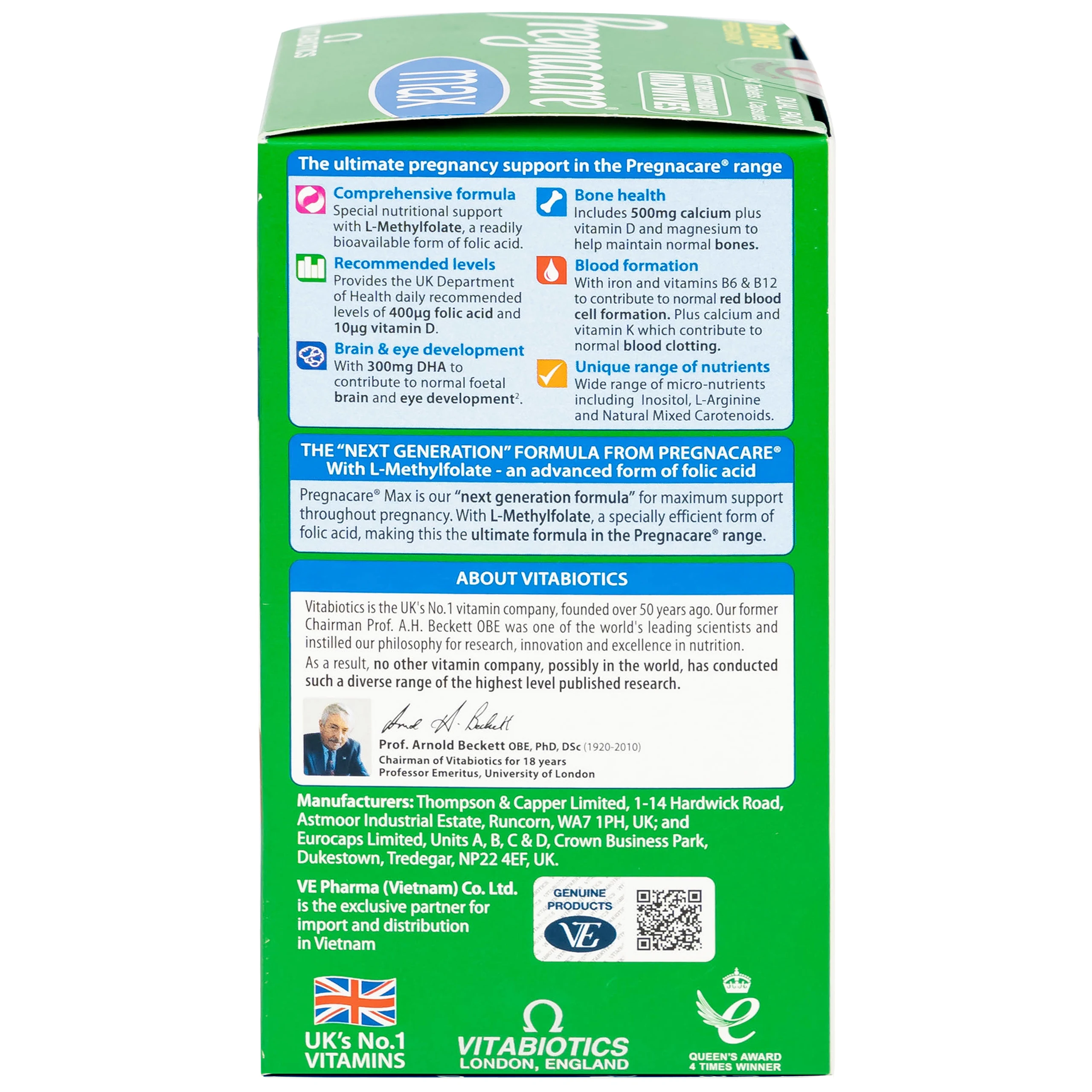 Viên bổ sung vitamin và khoáng chất cho phụ nữ mang thai Pregnacare Max Omega 3 DHA (84 viên)