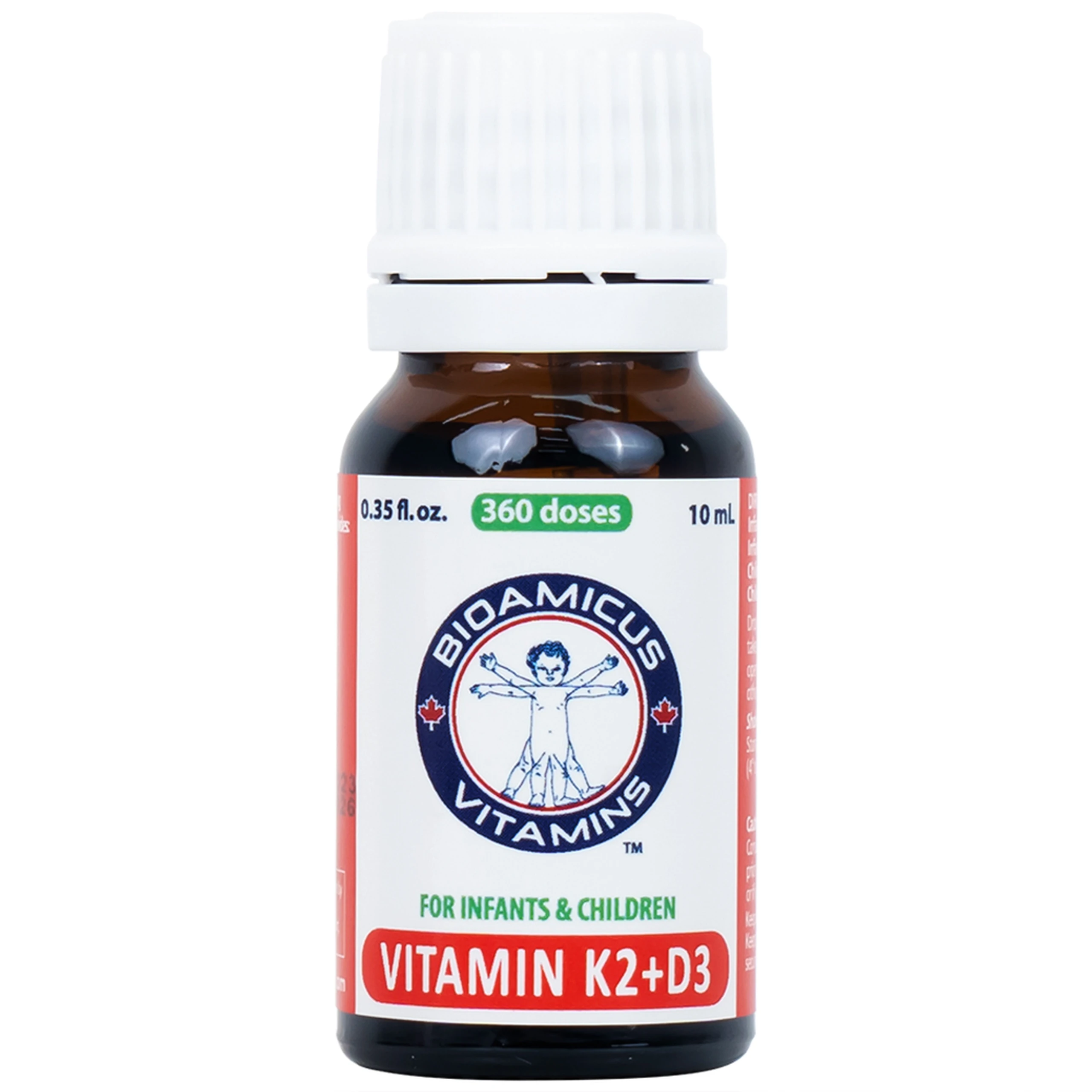 Dung dịch uống hỗ trợ tăng cường hấp thu Calcium Bioamicus Vitamin K2 & D3 (10ml)