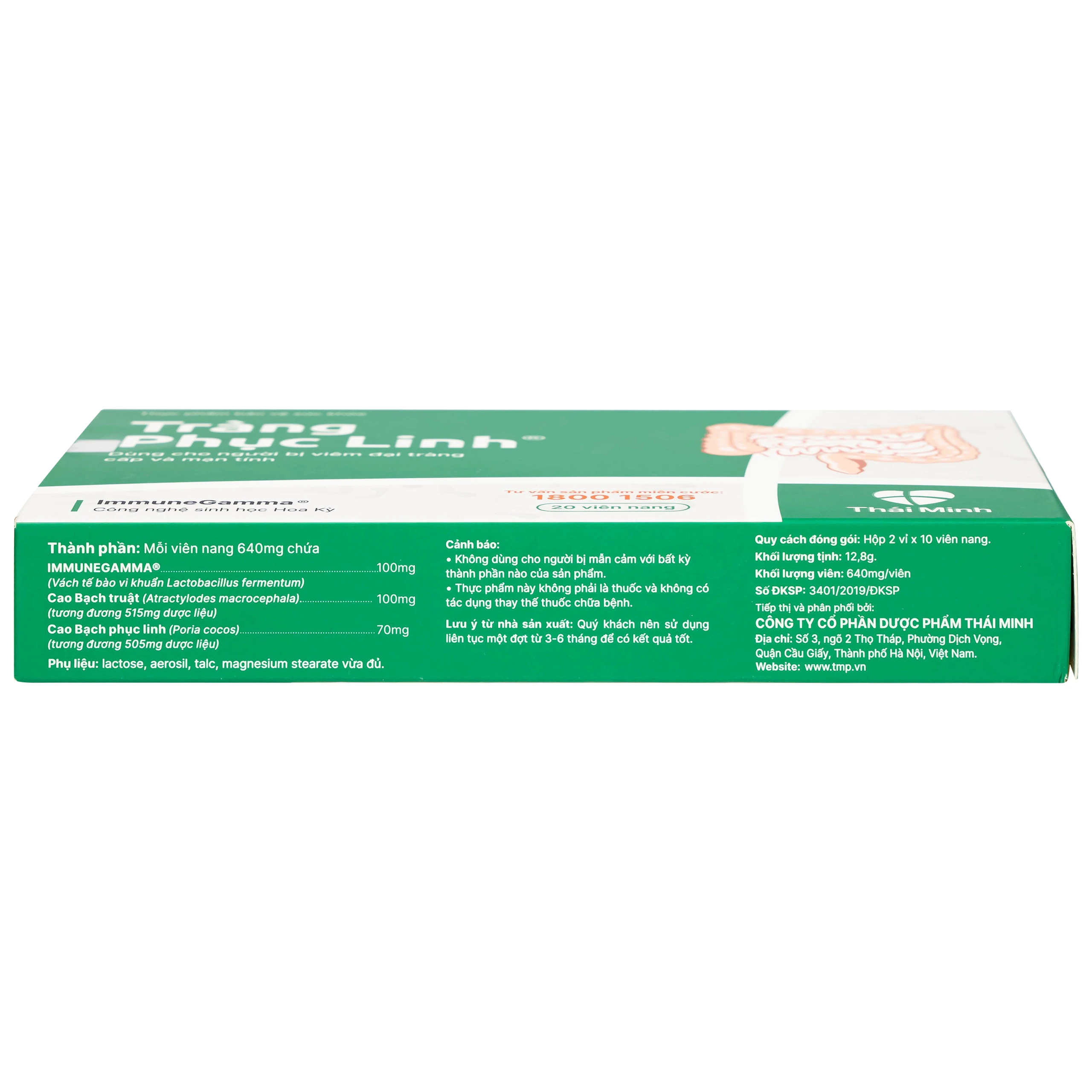 Viên hỗ trợ viêm đại tràng cấp và mãn tính Tràng Phục Linh (2 vỉ x 10 viên)