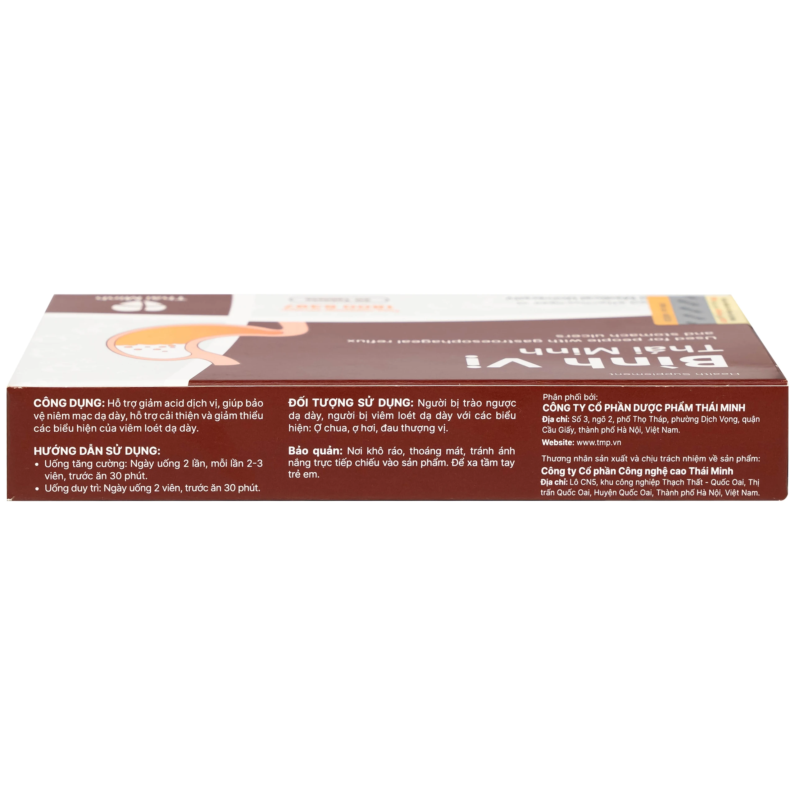 Viên uống giảm acid dịch vị Bình Vị Thái Minh (2 vỉ x 10 viên)