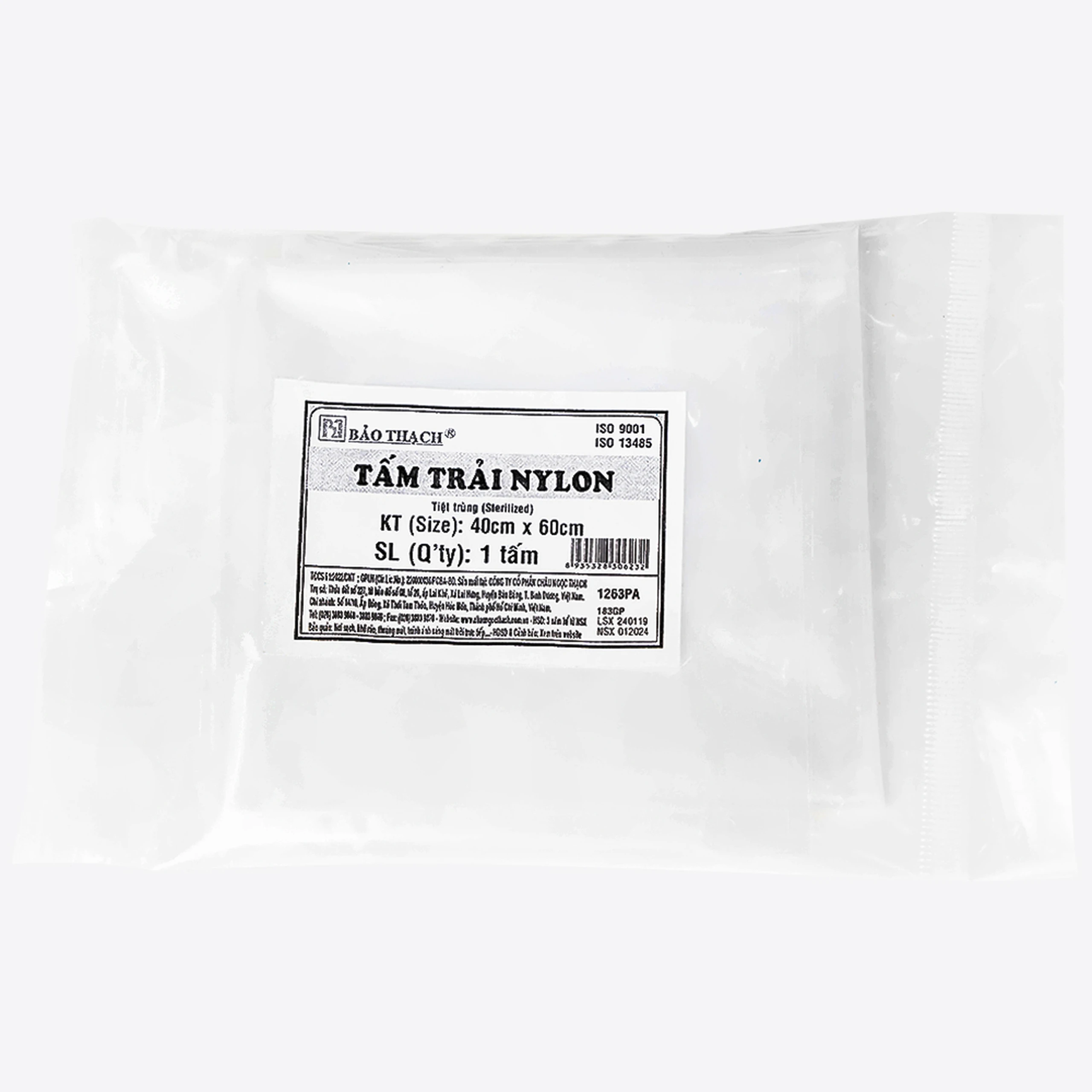 Tấm trải nylon vô trùng Bảo Thạch 40x60 cm