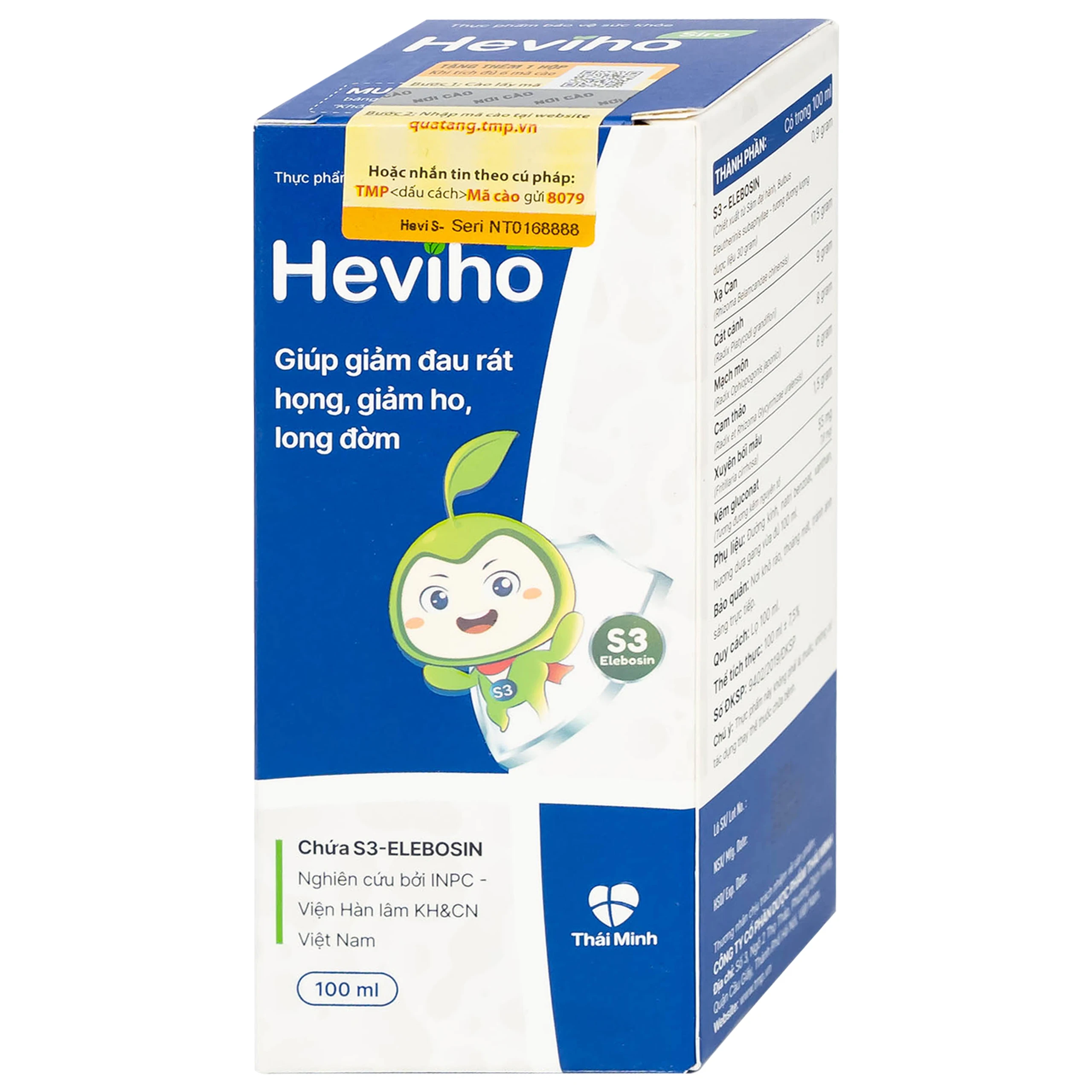 Siro giảm ho long đờm Heviho Thái Minh (100ml)