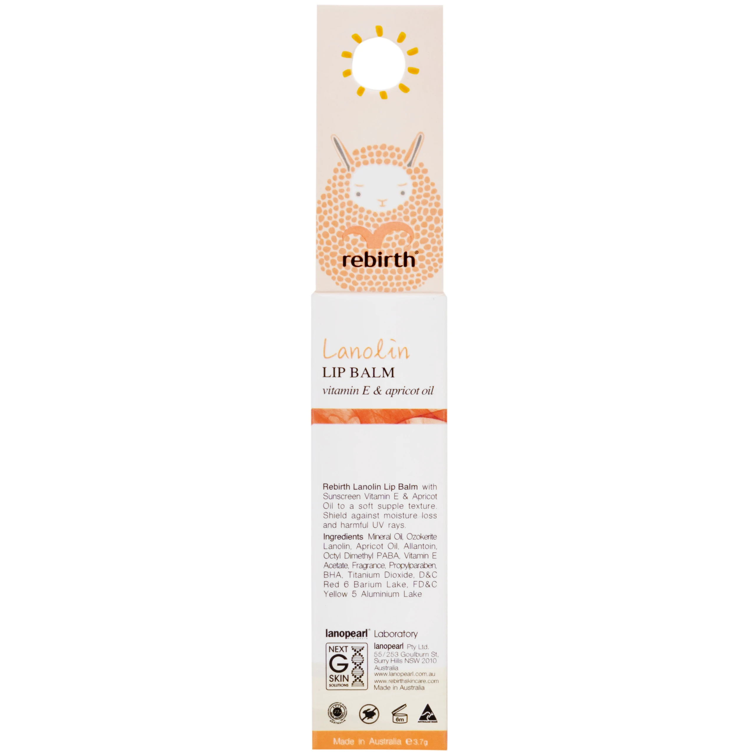 Son dưỡng môi Rebirth nhau thai cừu dưỡng ẩm và bảo vệ môi khỏi ánh nắng (3.7g)