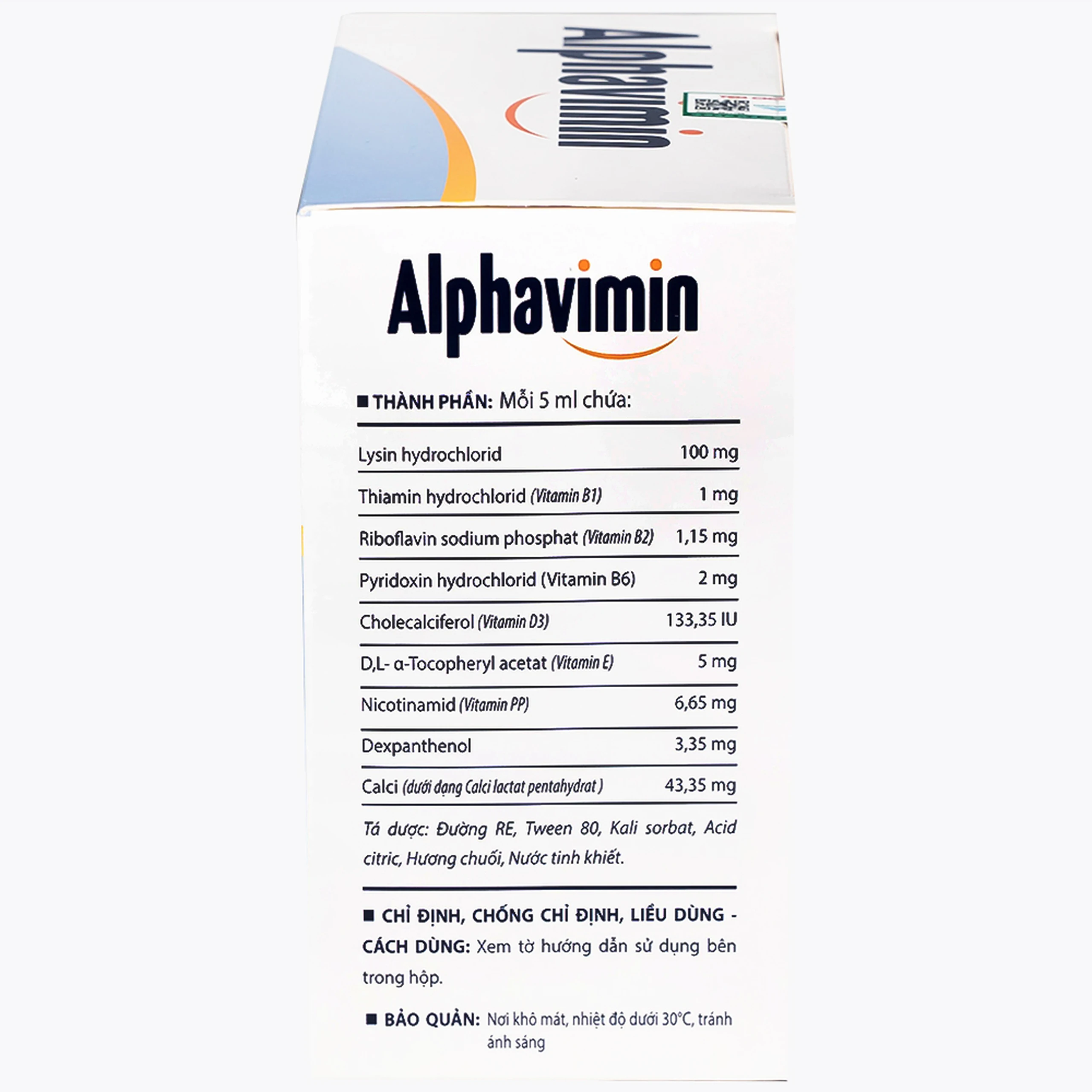 Thuốc Alphavimin 10ml Hadiphar bổ sung vitamin trong thời kỳ dưỡng bệnh, chế độ ăn đặc biệt (20 ống)
