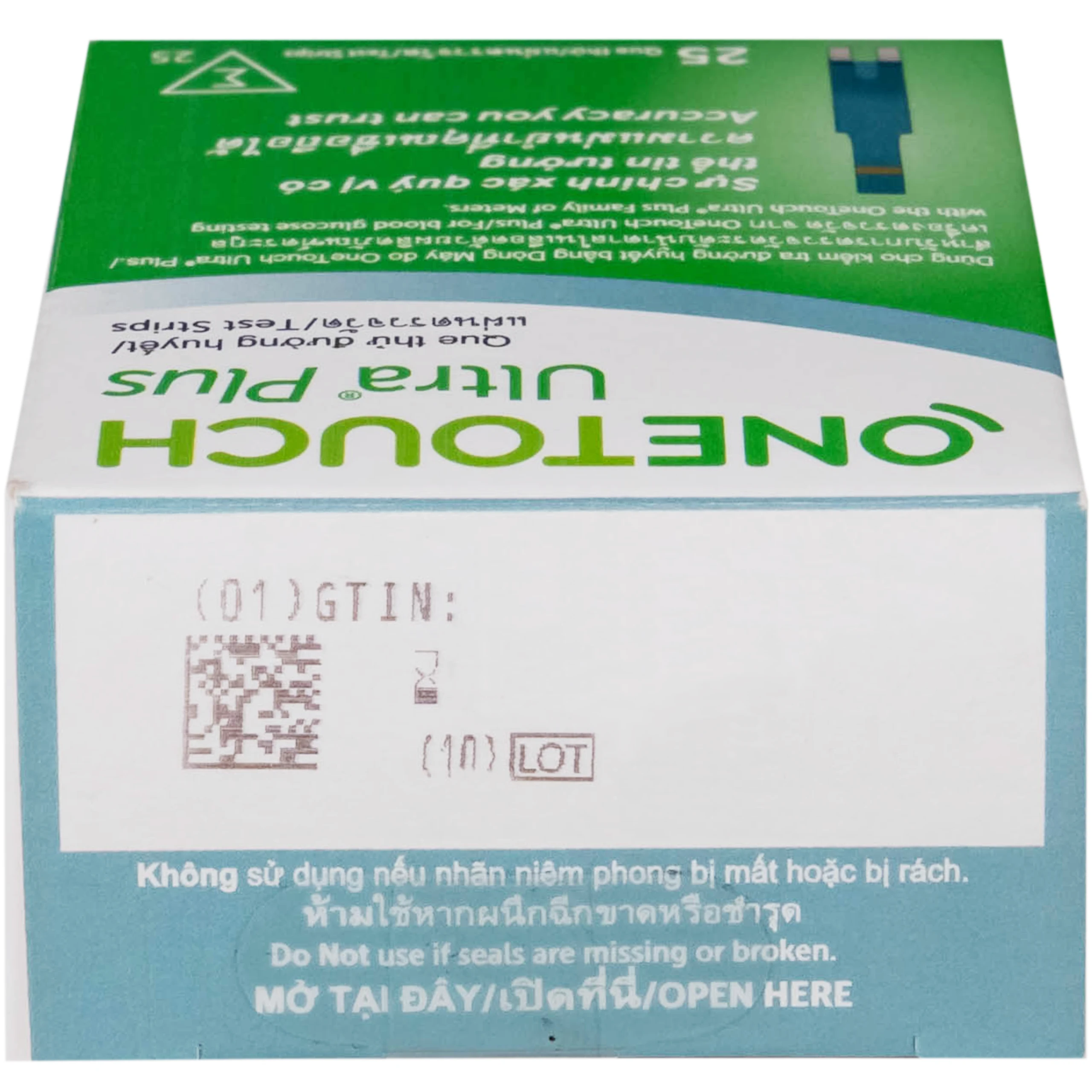 Que thử đường huyết Onetouch Ultra Plus (hộp 25 que)