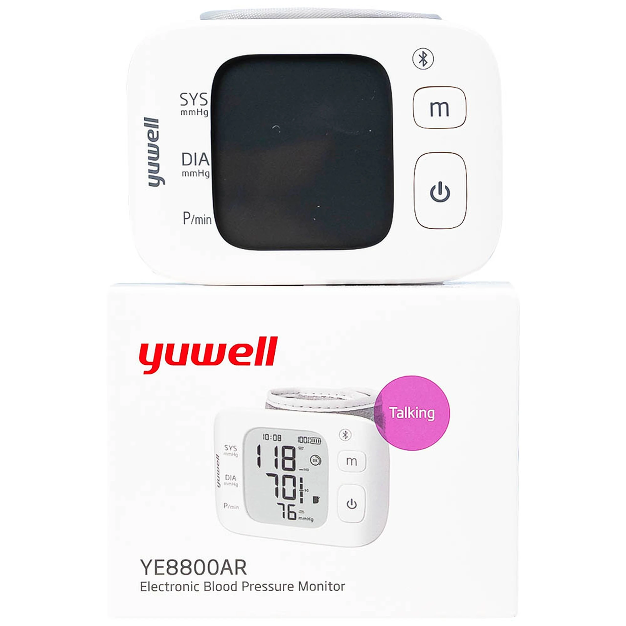 Máy đo huyết áp cổ tay Yuwell YE8800AR hỗ trợ đo huyết áp, cảnh báo đột quỵ