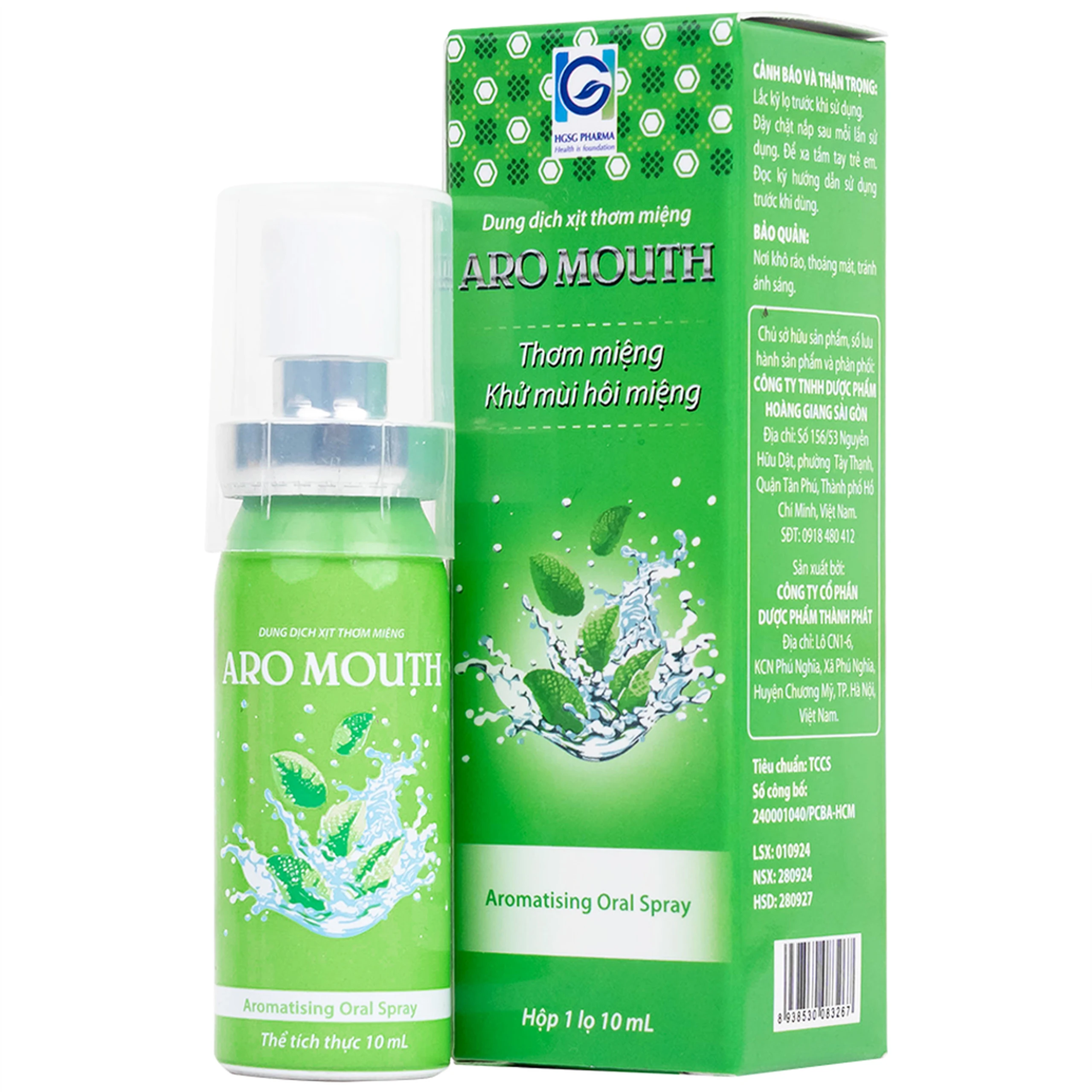 Xịt thơm miệng Aro Mouth 10ml giúp khử mùi hôi miệng, giảm sâu răng, viêm lợi