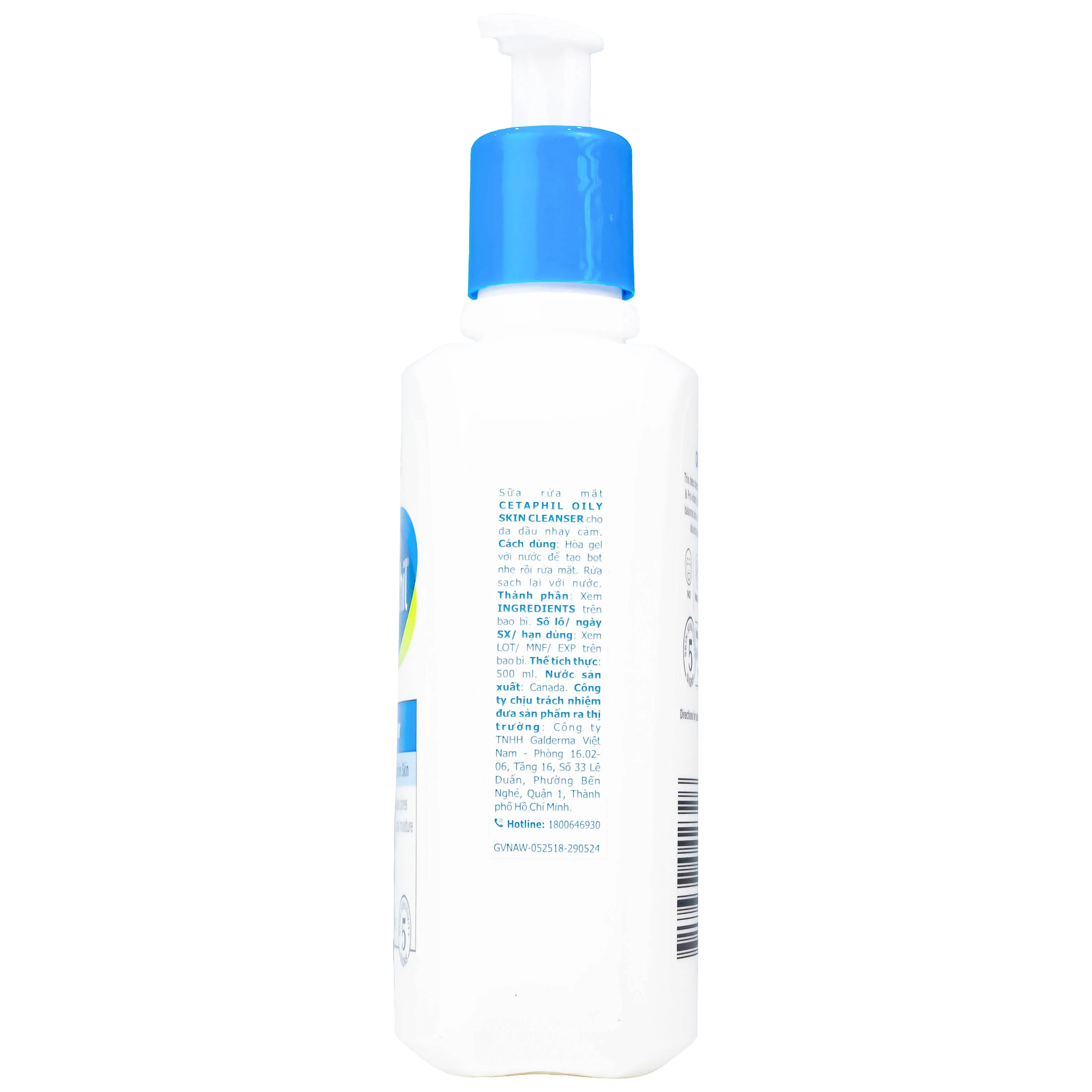 Sữa rửa mặt cho da dầu Cetaphil Oily Skin Cleanser 500ml
