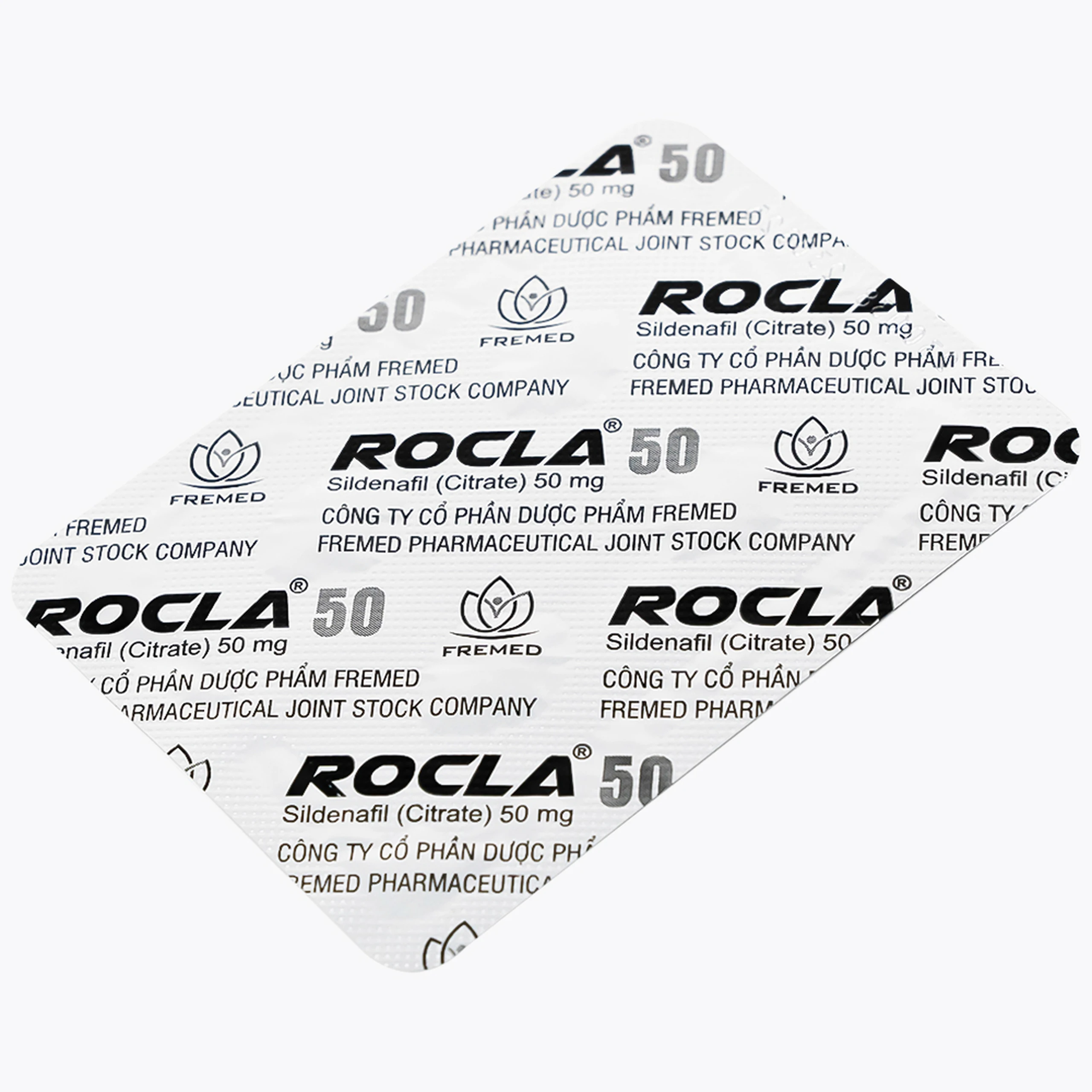 Thuốc Rocla 50 Fremed điều trị các tình trạng rối loạn cương dương (1 vỉ x 4 viên)