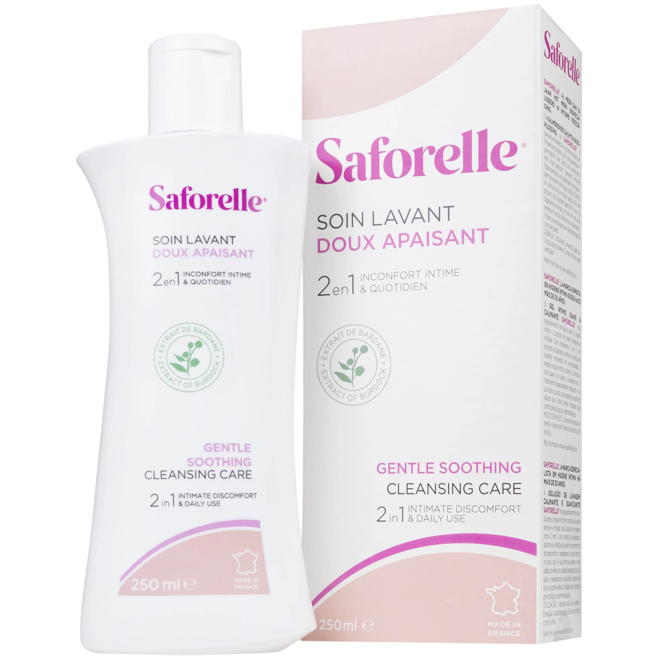 Dung dịch vệ sinh phụ nữ Saforelle Gentle Soothing Cleansing Care làm sạch dịu nhẹ, bảo vệ vùng kín (250ml)