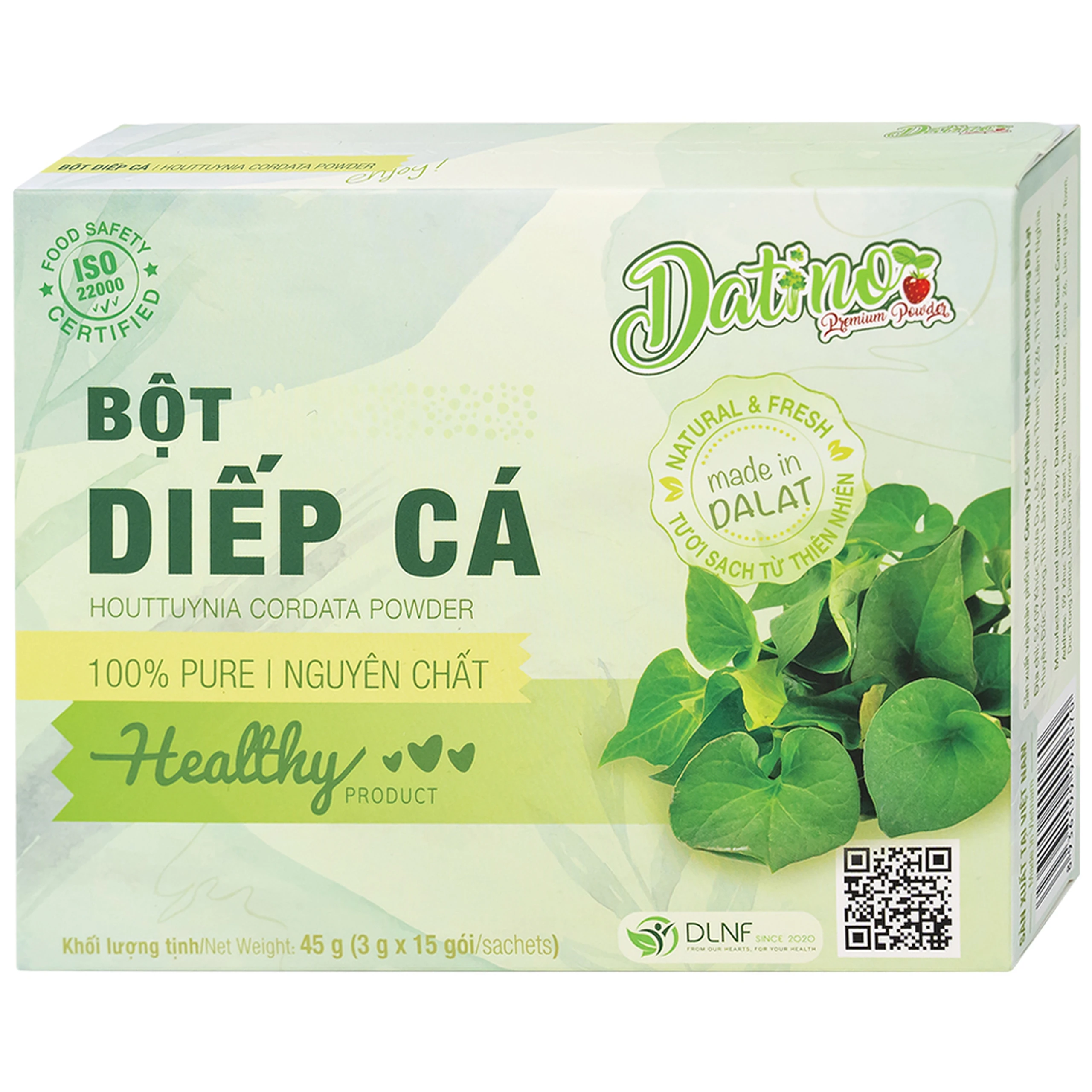 Bột Diếp Cá Nguyên Chất Datino (15 gói x 3g)