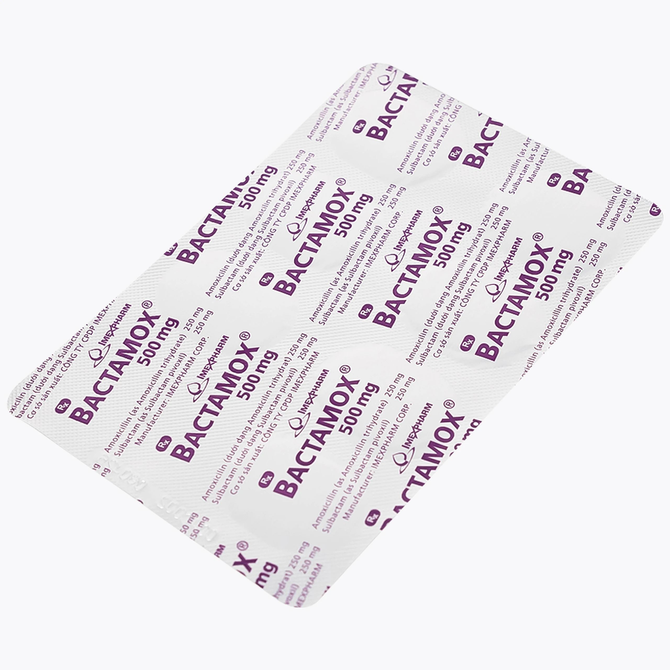 Thuốc Bactamox 500mg Imexpharm điều trị nhiễm khuẩn đường hô hấp dưới, viêm tai giữa (2 vỉ x 7 viên) 8