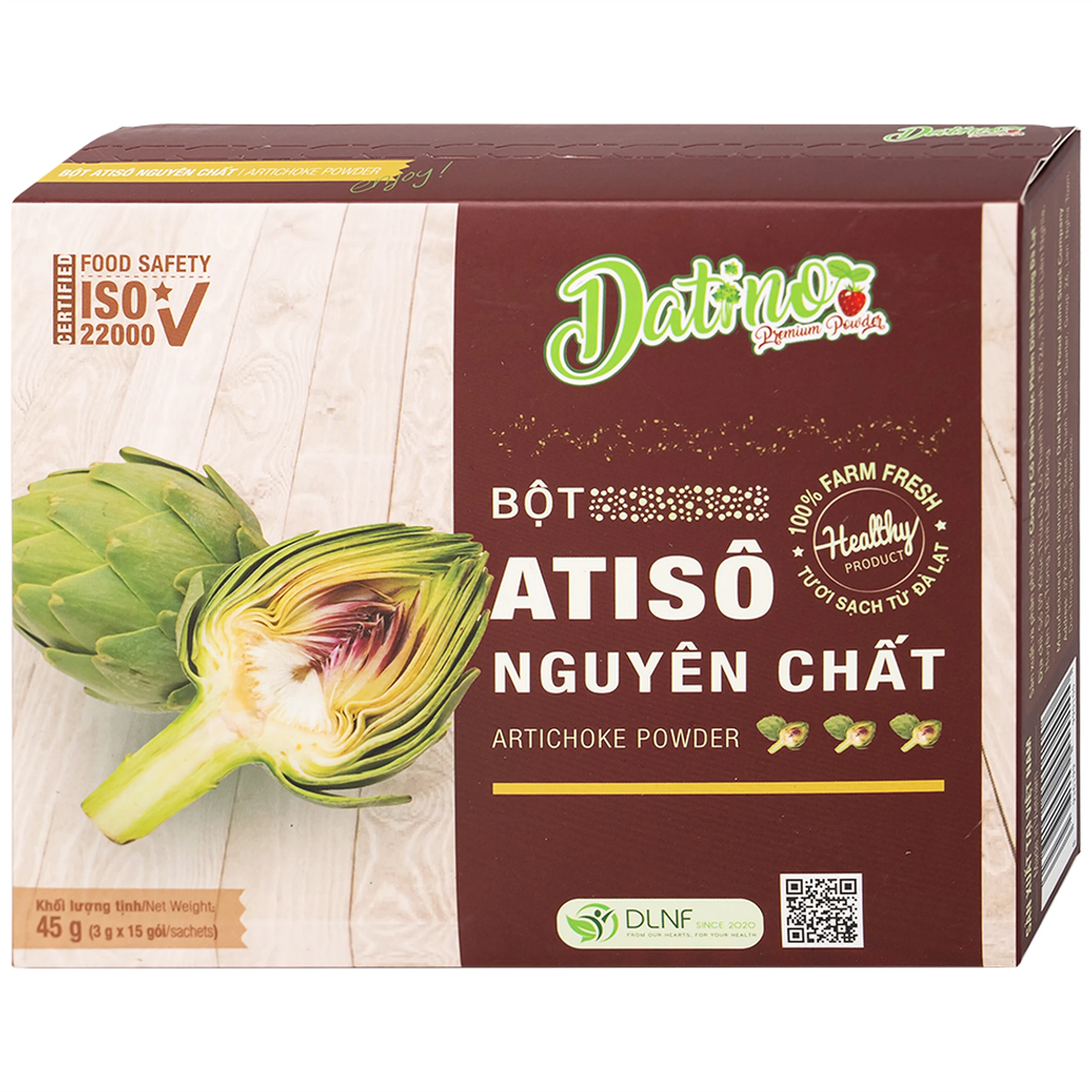 Bột Atisô nguyên chất Datino (3g x 15 gói)