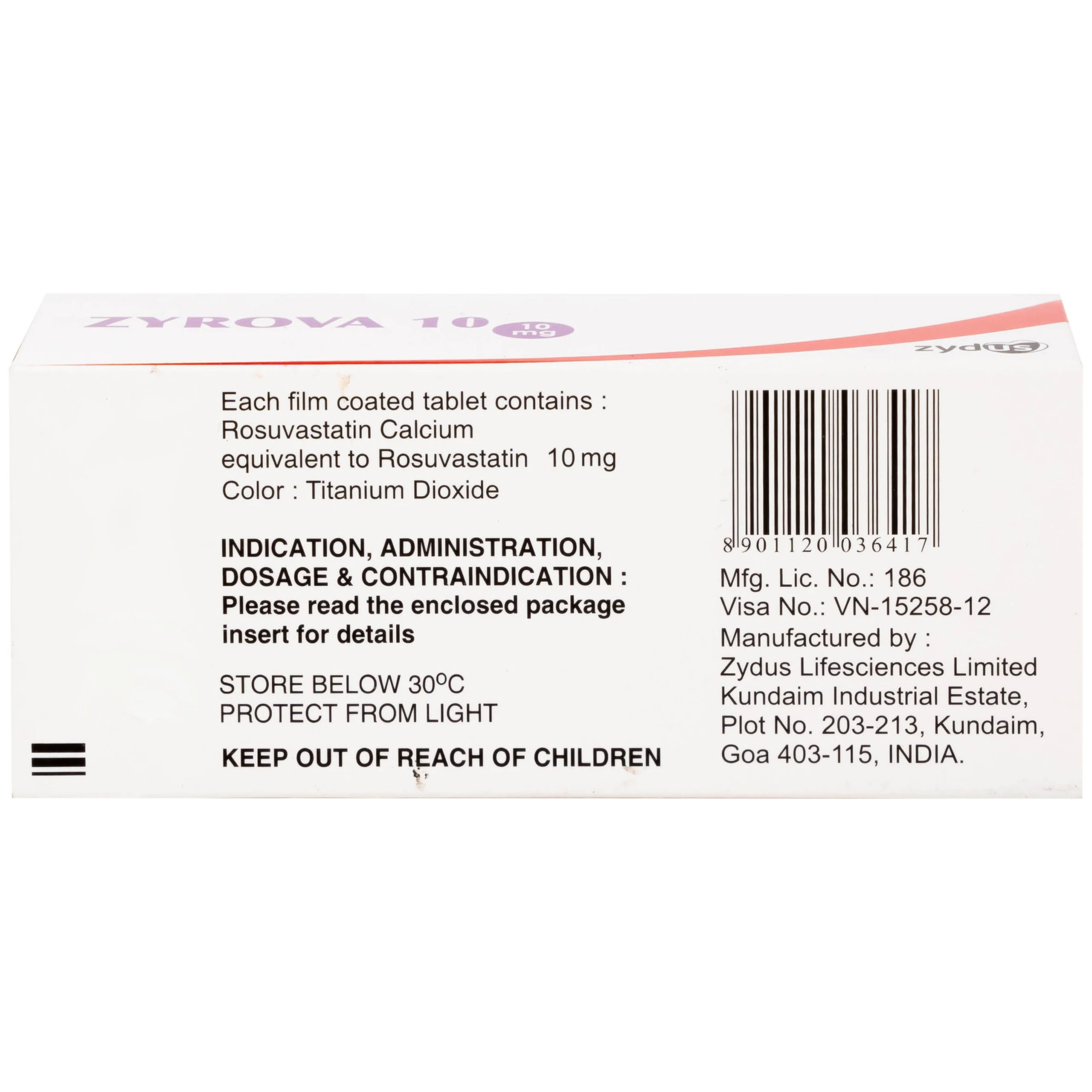 Thuốc Zyrova 10 Zydus điều trị cholesterol cao trong máu (10 vỉ x 10 viên)