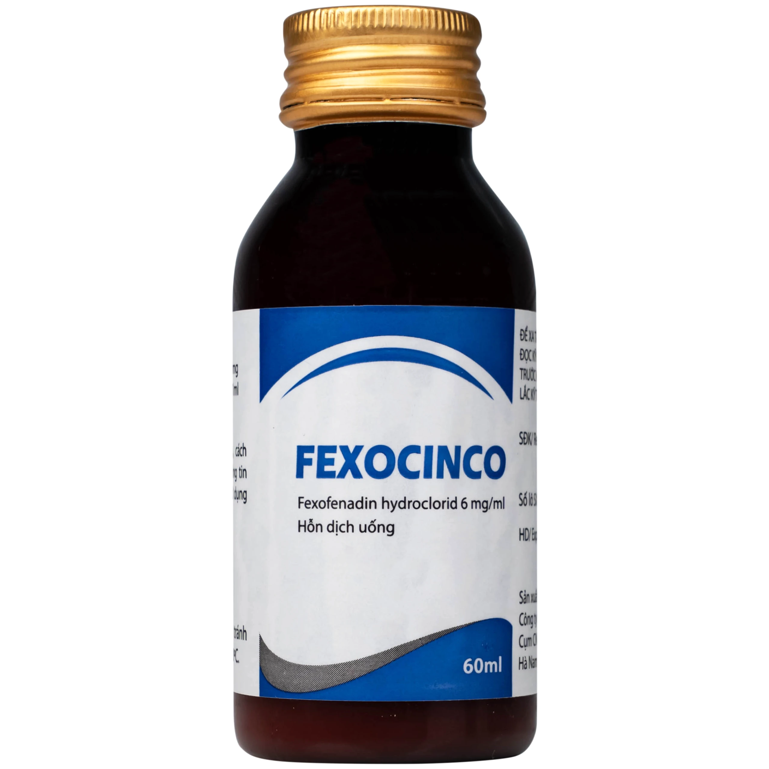 Thuốc Fexocinco 6mg Hà Nam điều trị triệu chứng viêm mũi dị ứng theo mùa và mày đay mạn tính (60ml)