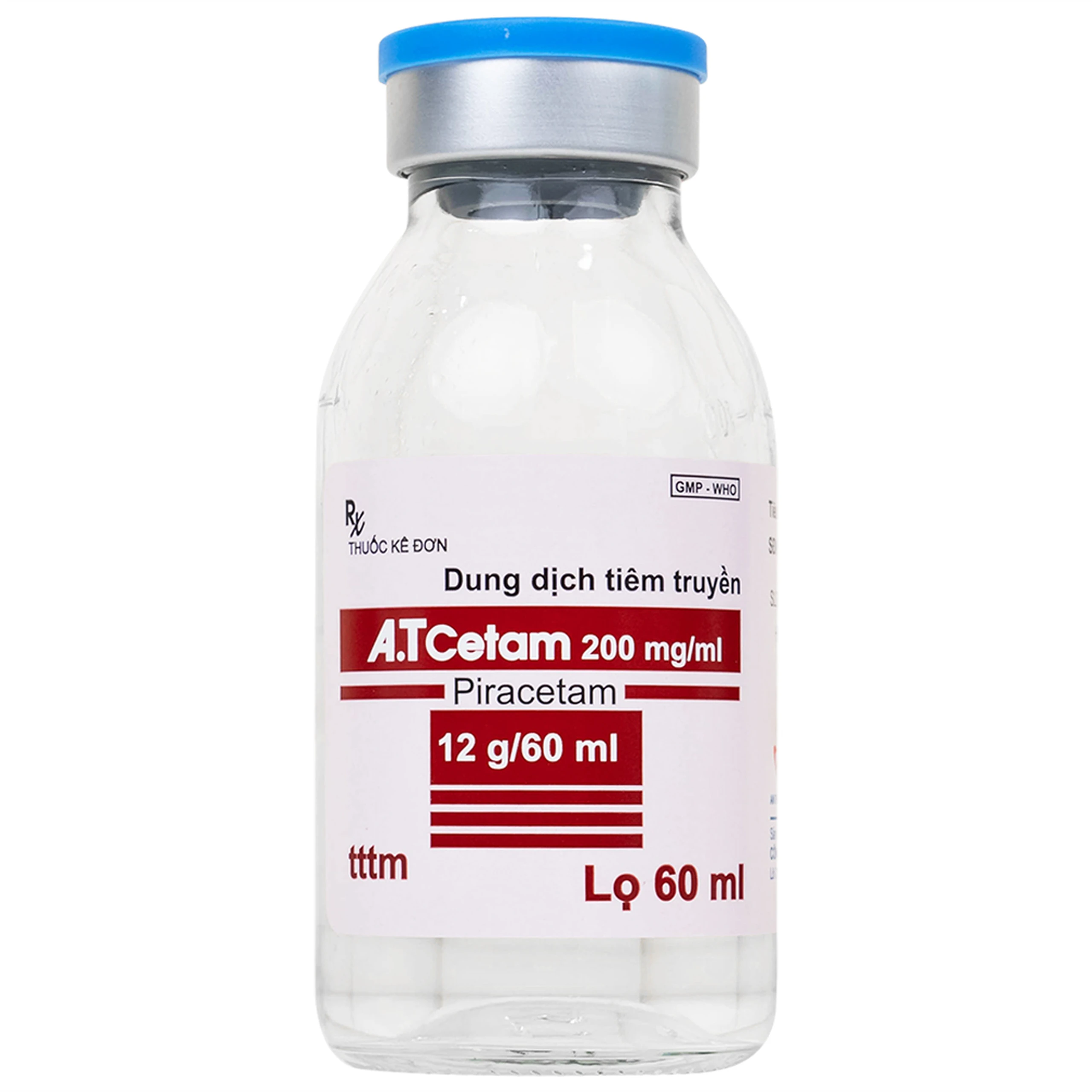 Dung dịch tiêm truyền A.T Cetam 200mg/ml An Thiên điều trị triệu chứng của hội chứng tâm thần (60ml)