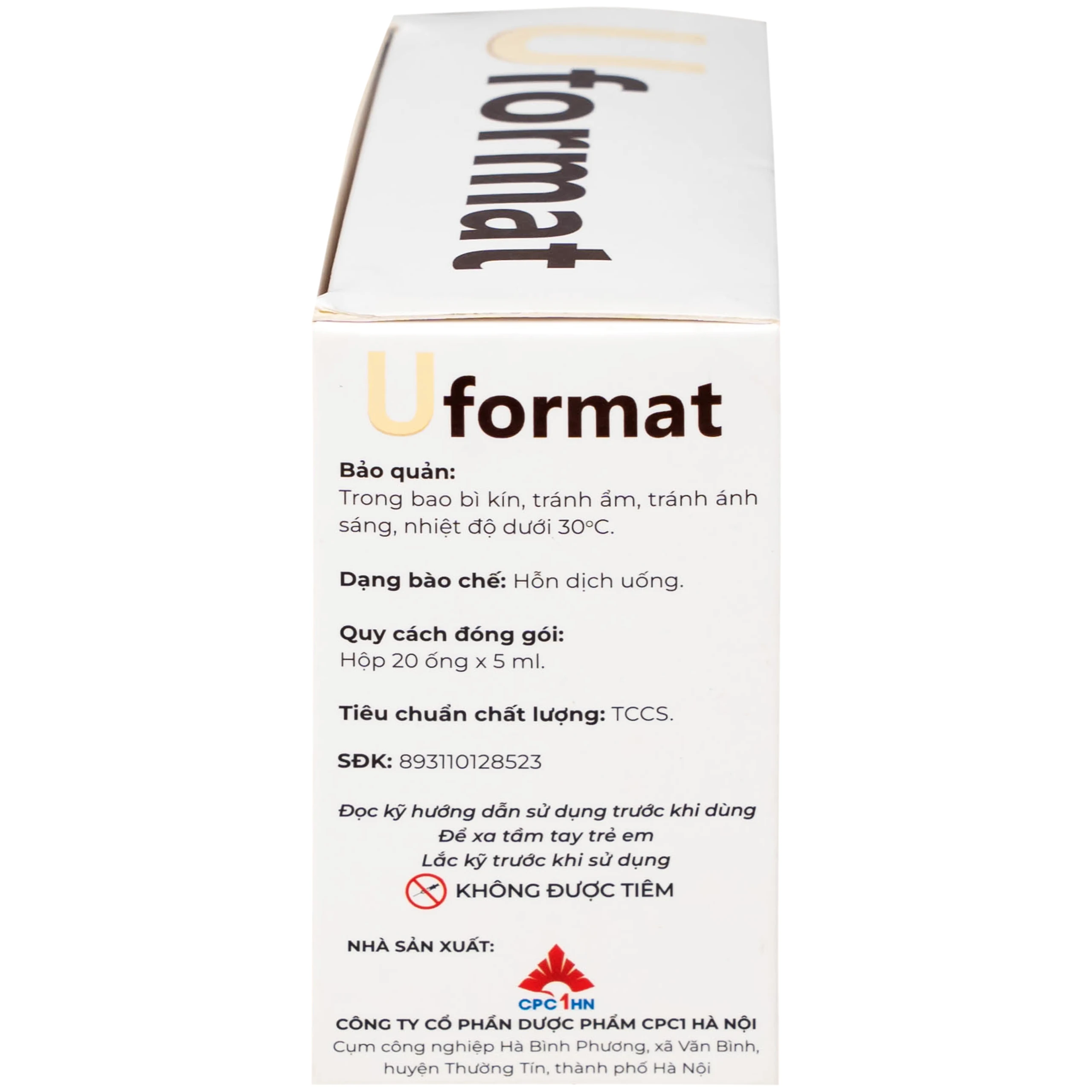 Thuốc Uformat 50mg CPC1HN điều trị xơ gan mật nguyên phát và giúp hoà tan sỏi mật (20 ống x 5ml)