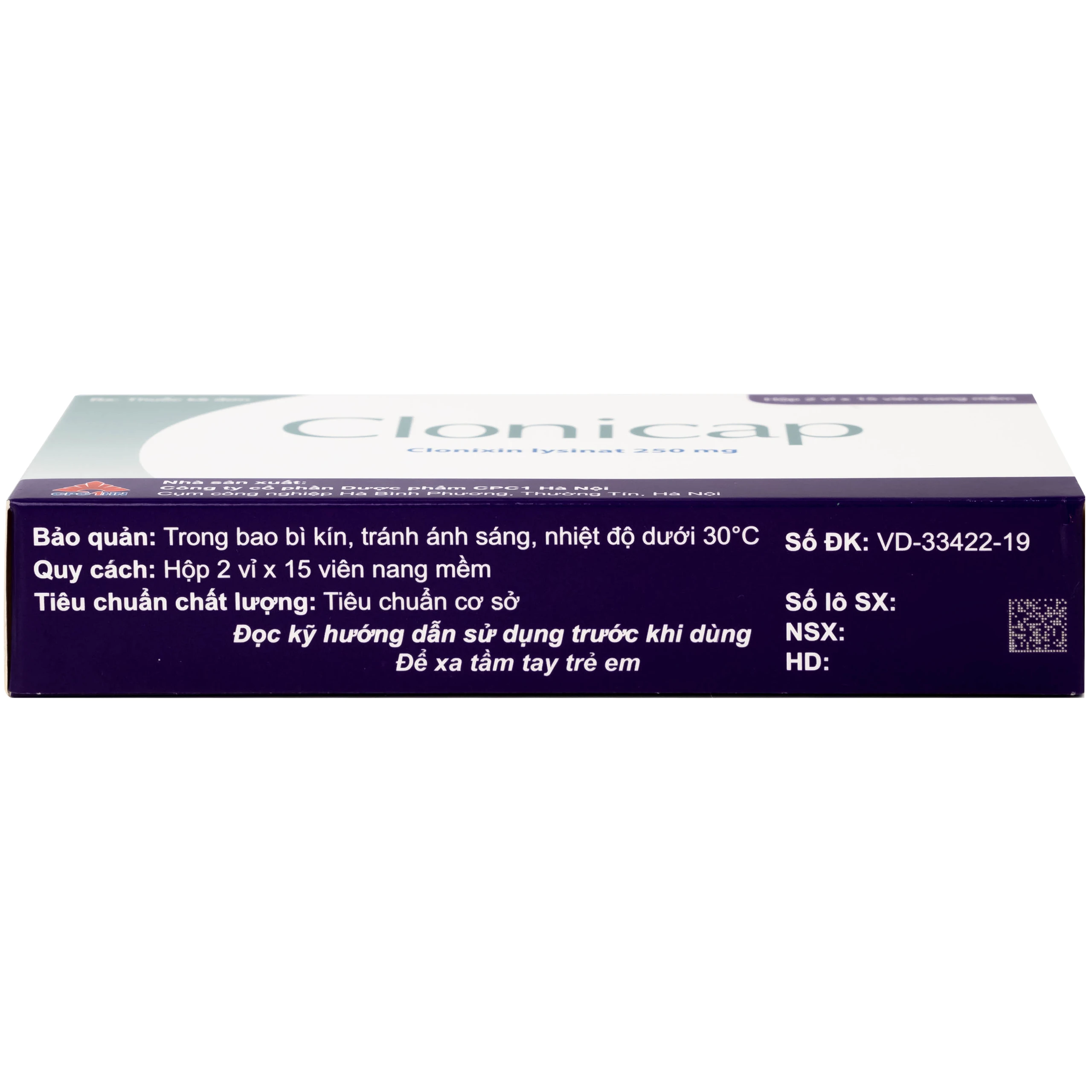 Thuốc Clonicap 250mg CPC1HN điều trị viêm khớp dạng thấp, đau cơ (2 vỉ x 15 viên)