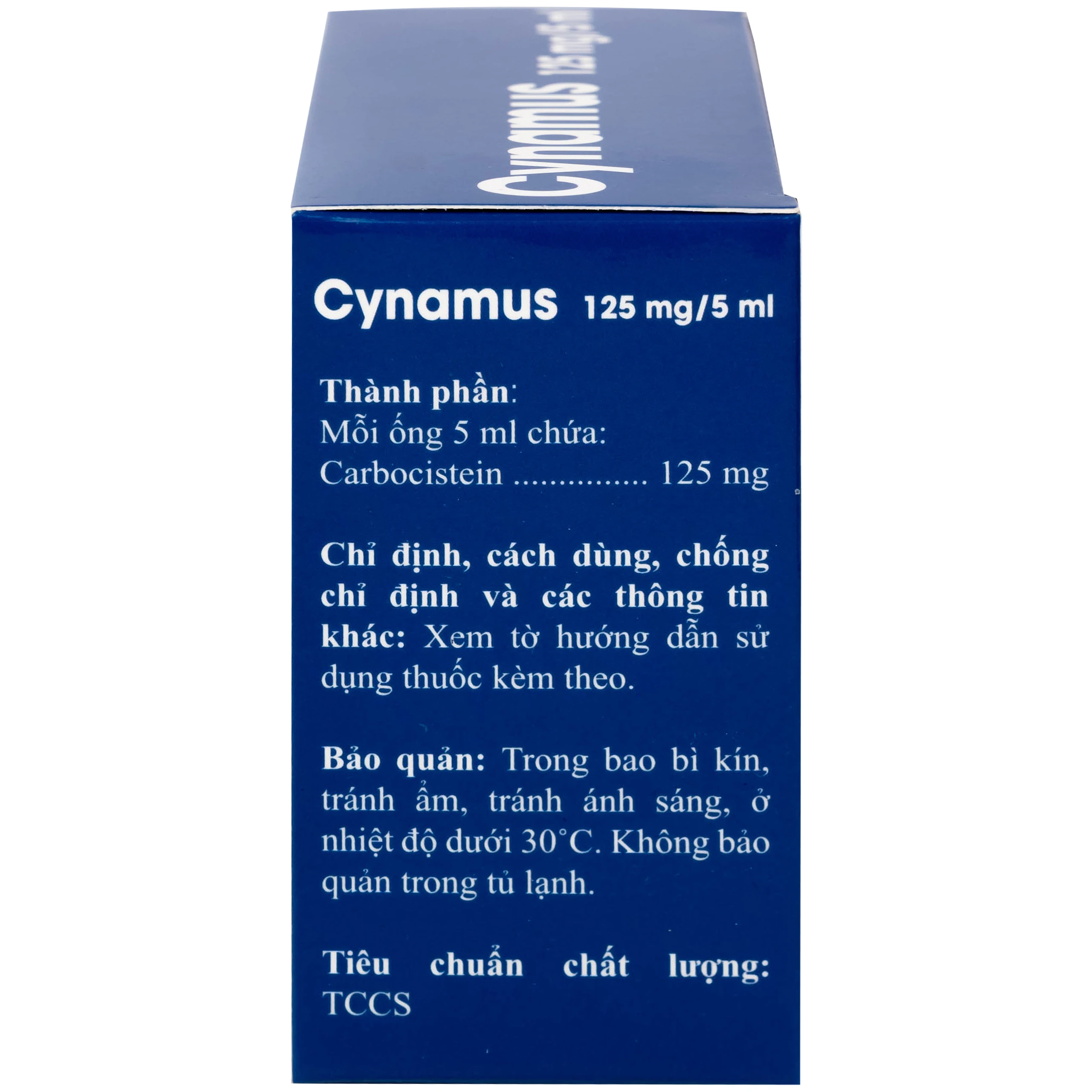 Dung dịch uống Cynamus 125mg/5ml CPC1HN dùng khi ho có đàm, tăng tiết nhiều đàm (4 vỉ x 5 ống)