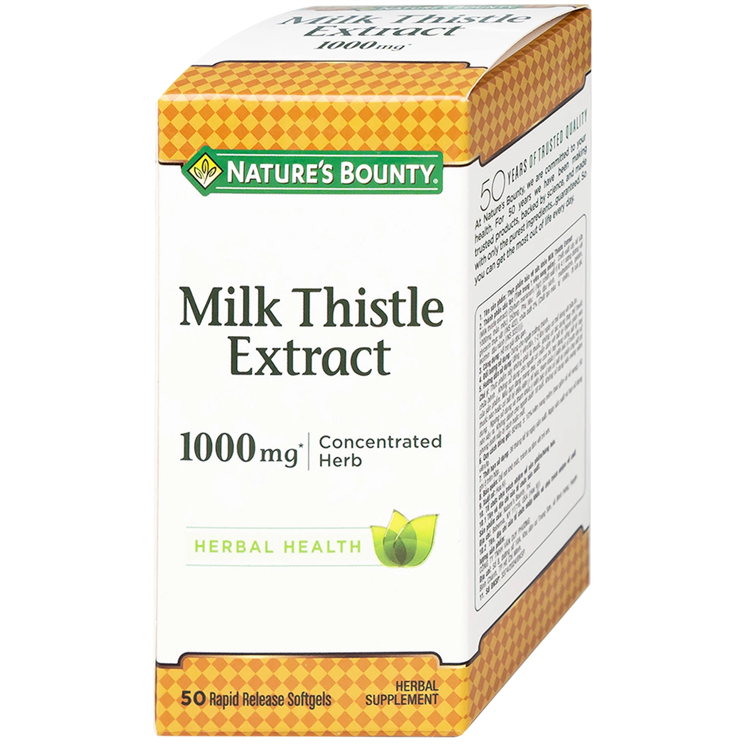 Viên uống hỗ trợ tăng cường chức năng gan, bảo vệ gan Milk Thistle Nature's Bounty (50 viên)