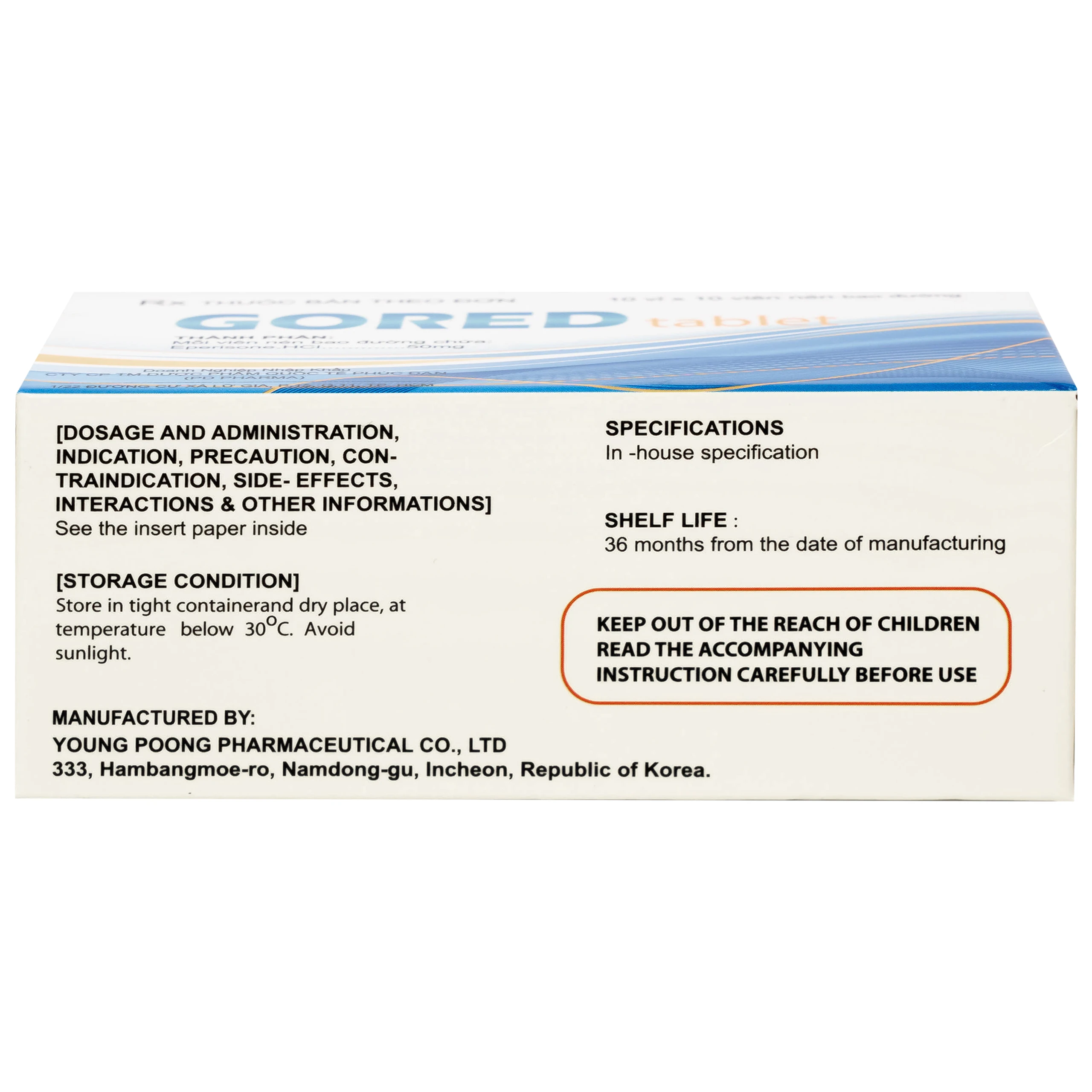 Thuốc Gored 50mg Young Poong điều trị hội chứng đốt sống cổ, viêm quanh khớp vai (10 vỉ x 10 viên)
