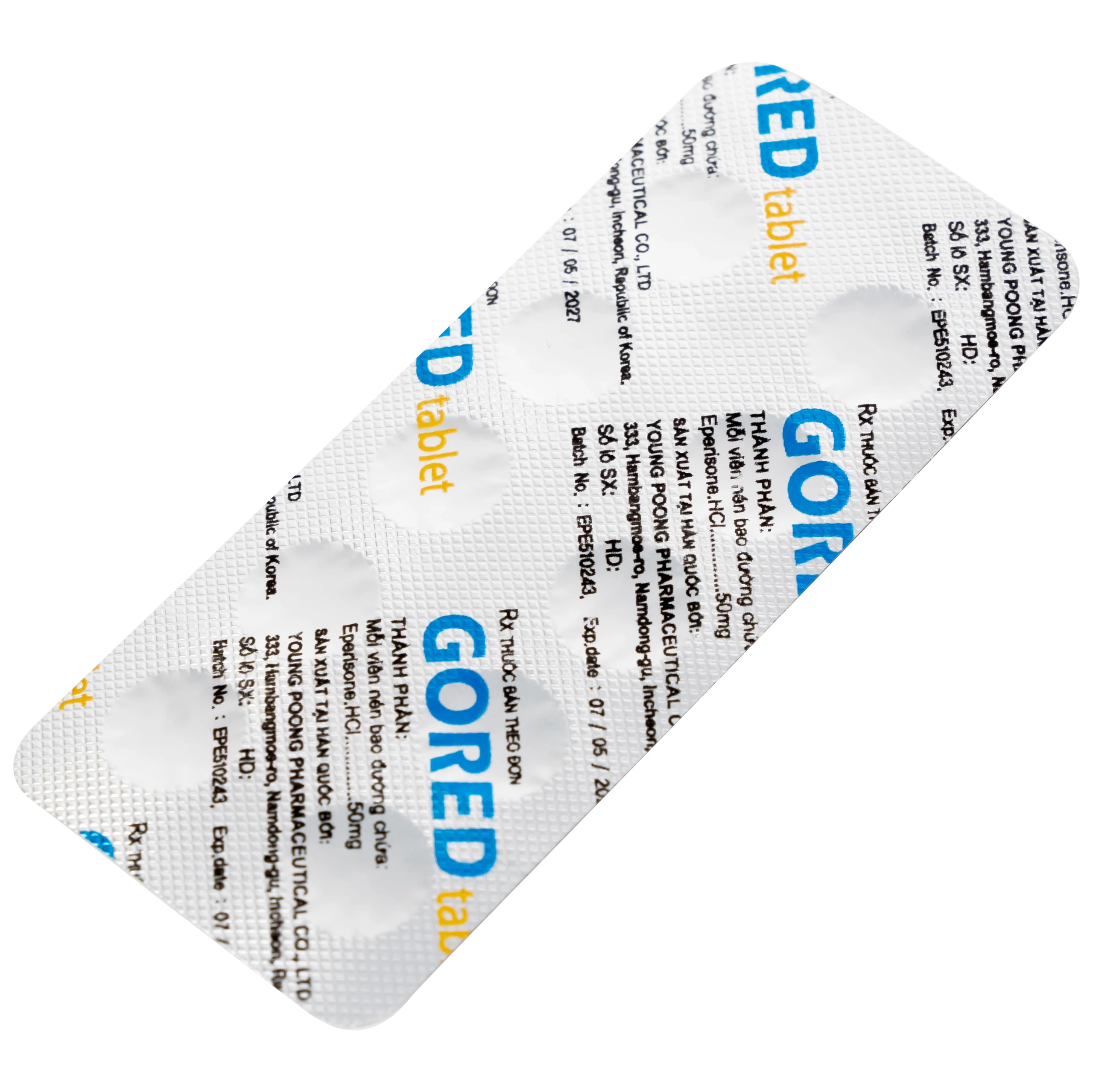 Thuốc Gored 50mg Young Poong điều trị hội chứng đốt sống cổ, viêm quanh khớp vai (10 vỉ x 10 viên)