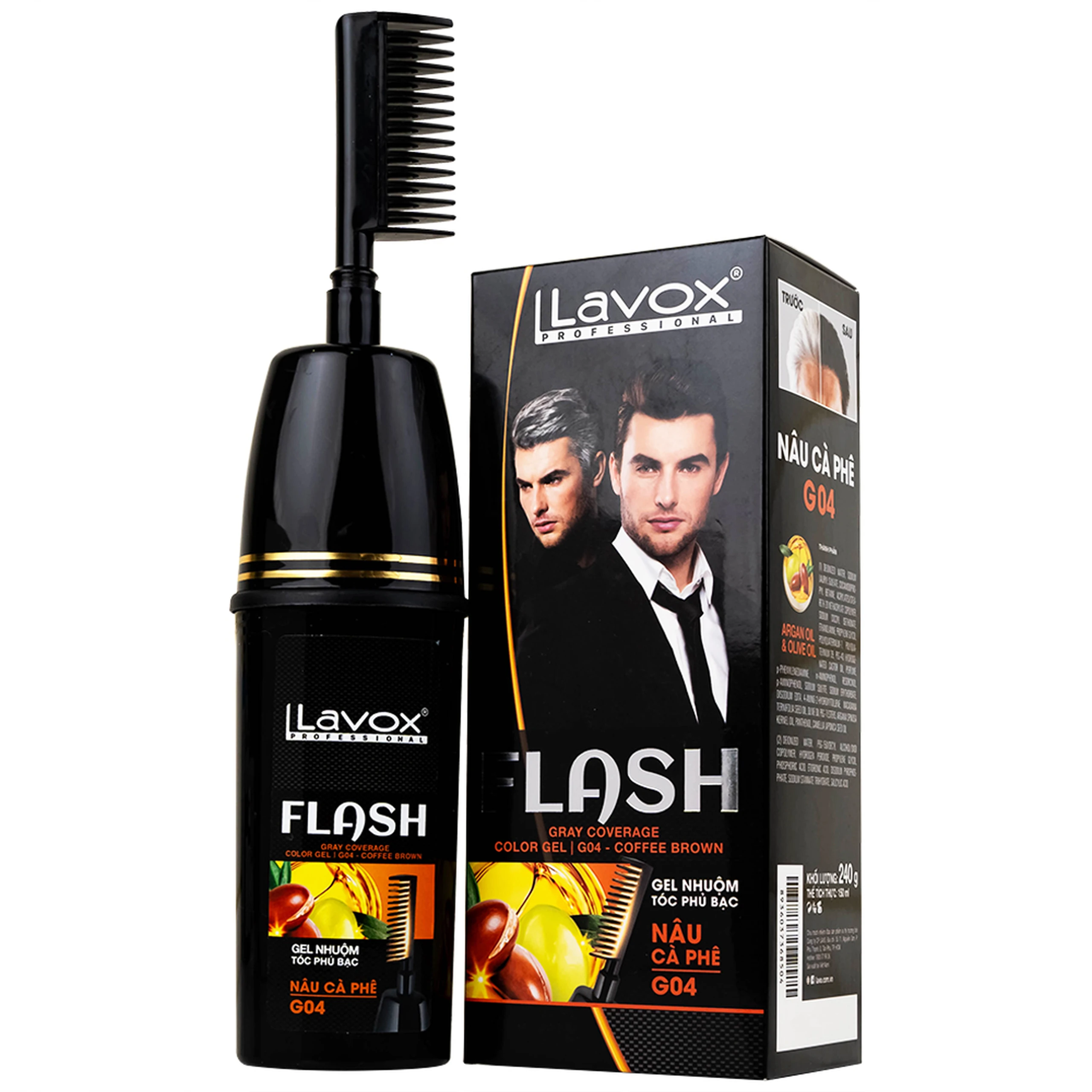 Gội phủ bạc Flash Lavox màu nâu cà phê G04 (150ml)