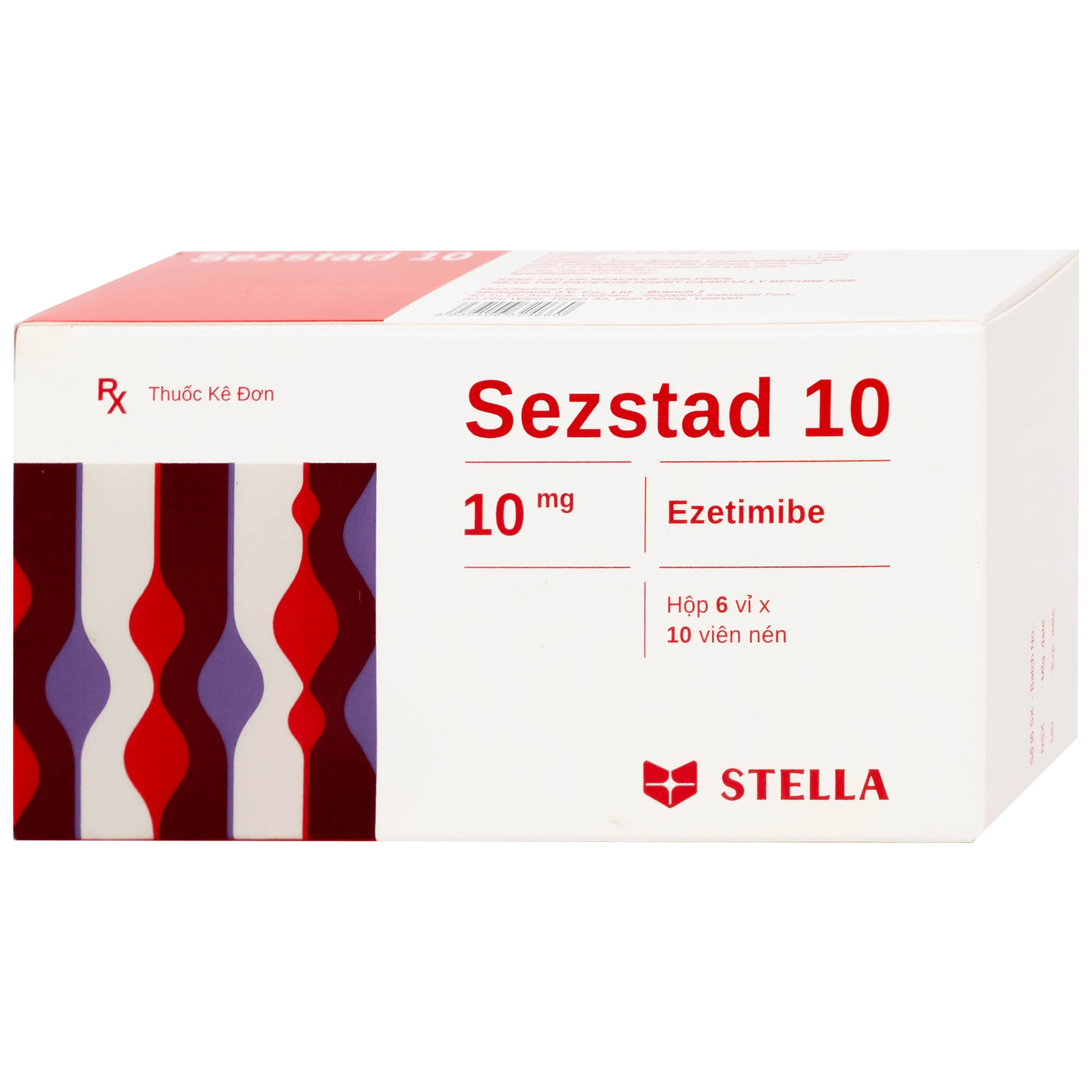 Thuốc Sezstad 10 Stella điều trị tăng cholesterol máu nguyên phát (6 vỉ x 10 viên)