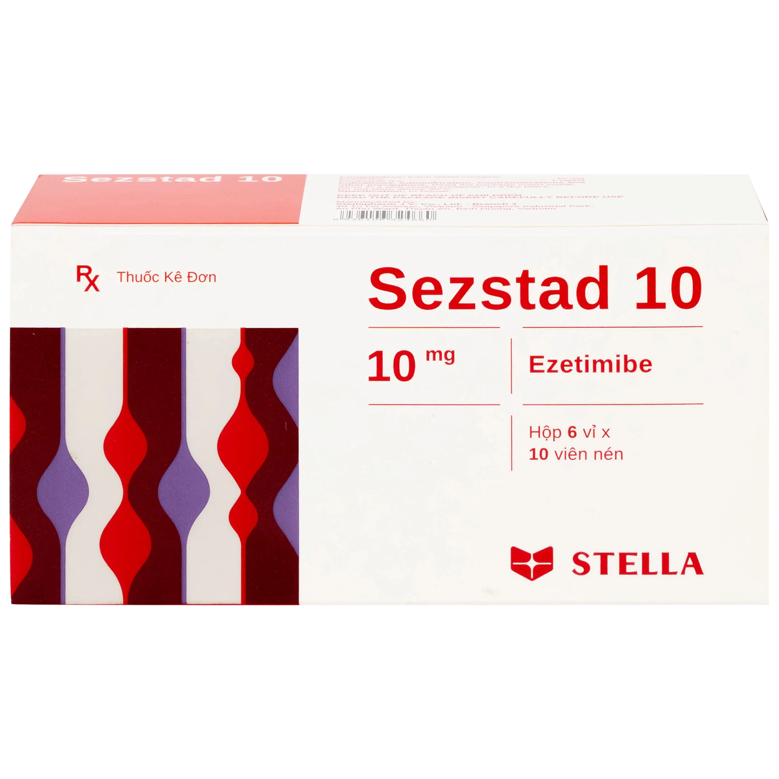 Thuốc Sezstad 10 Stella điều trị tăng cholesterol máu nguyên phát (6 vỉ x 10 viên)